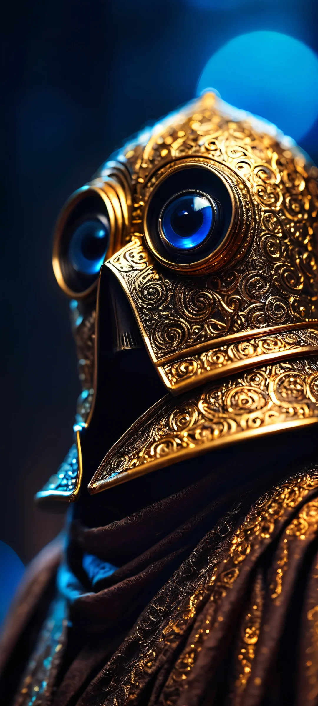 Glowing Macro Masterpiece 2K Phone Wallpaper Jawa's dark, glowing eyes in a stunning macro shot for your iPhone/Android home screen