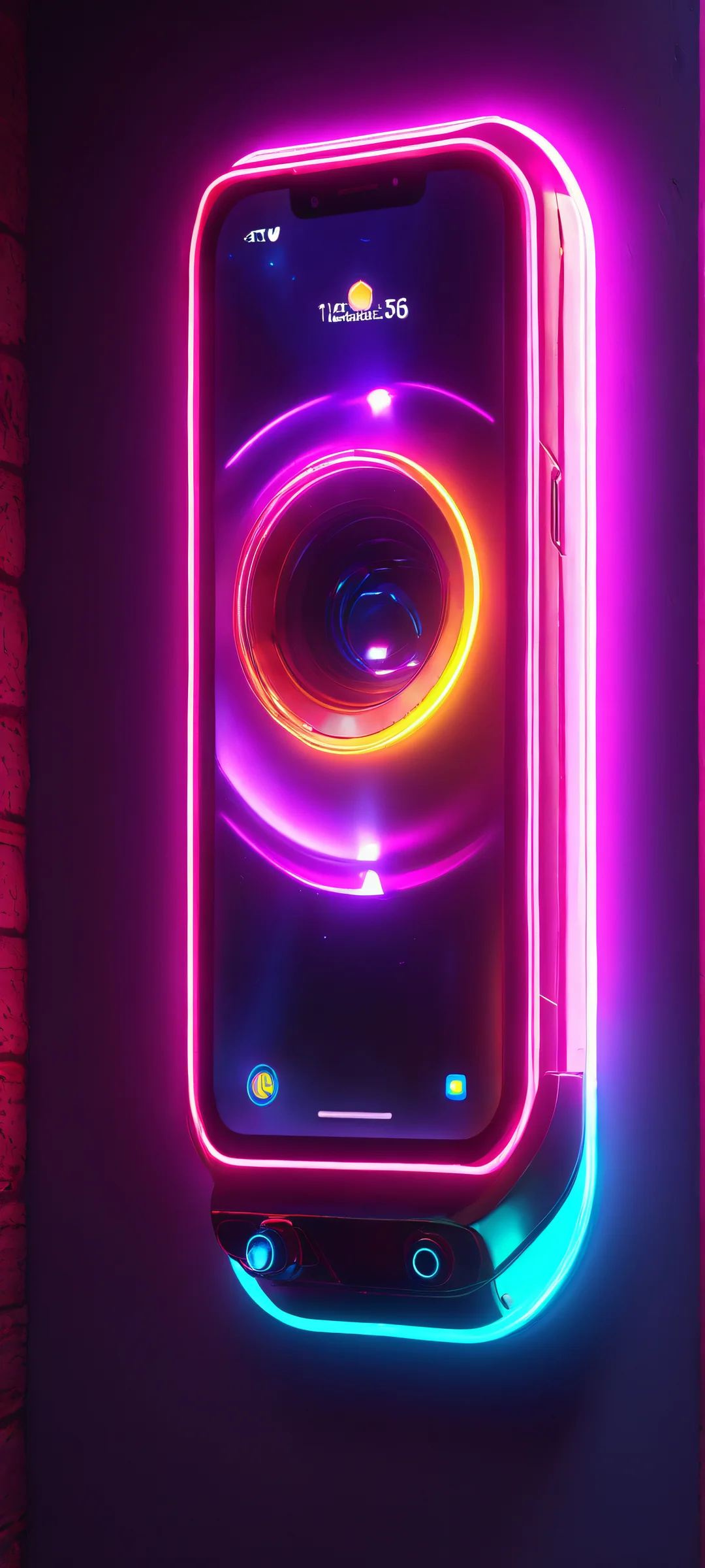 Breathtaking neon thruster design for iPhone/Android, perfect for home screens.
