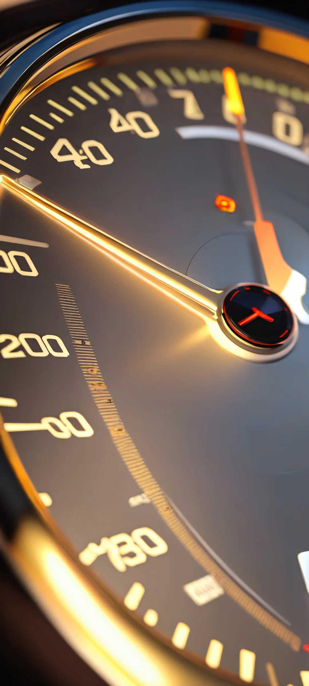 A stunning vertical speedometer wallpaper featuring glowing gauges for iPhone and Android devices.