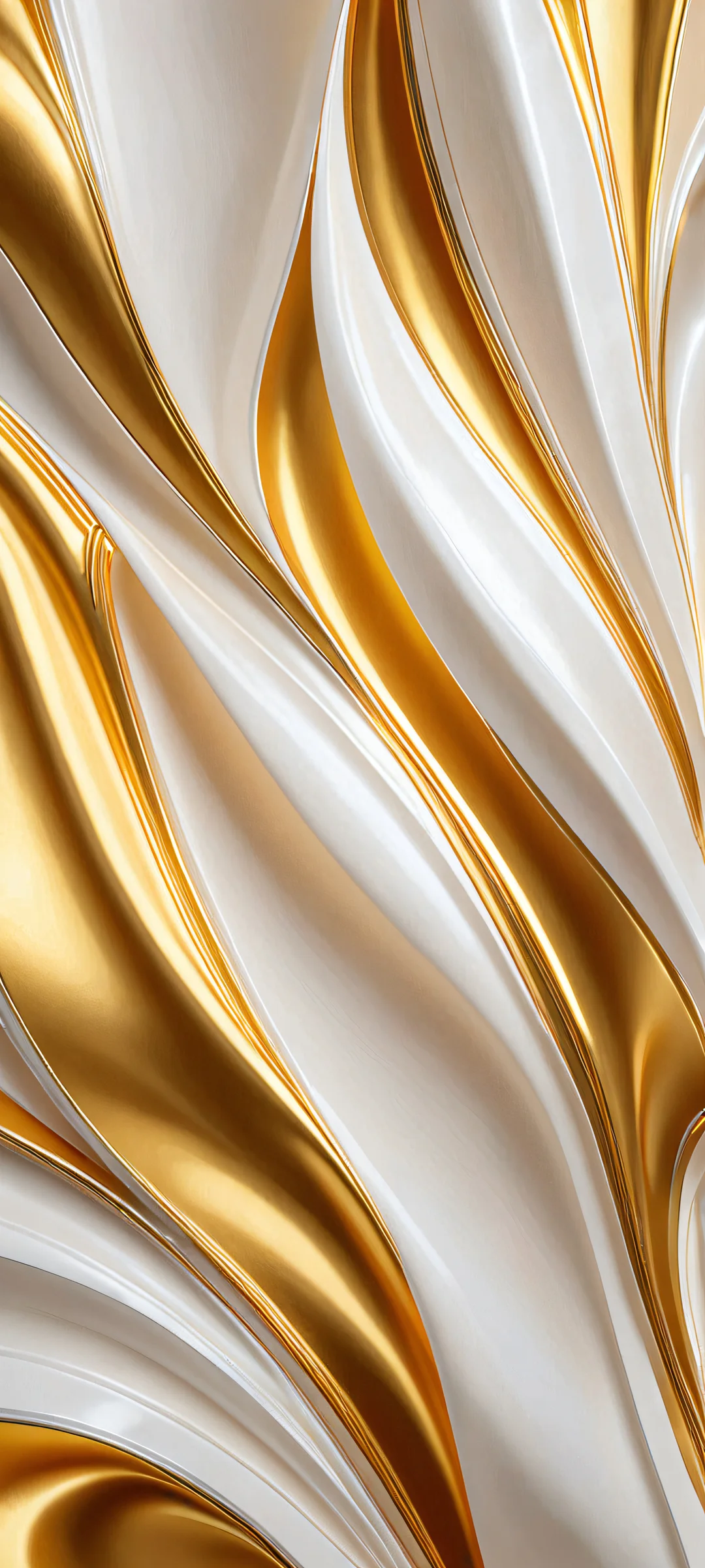 Golden Elegance Lock Screen for iOS & Android A stunning digital artwork for your iPhone or Android device, featuring golden and white hues.