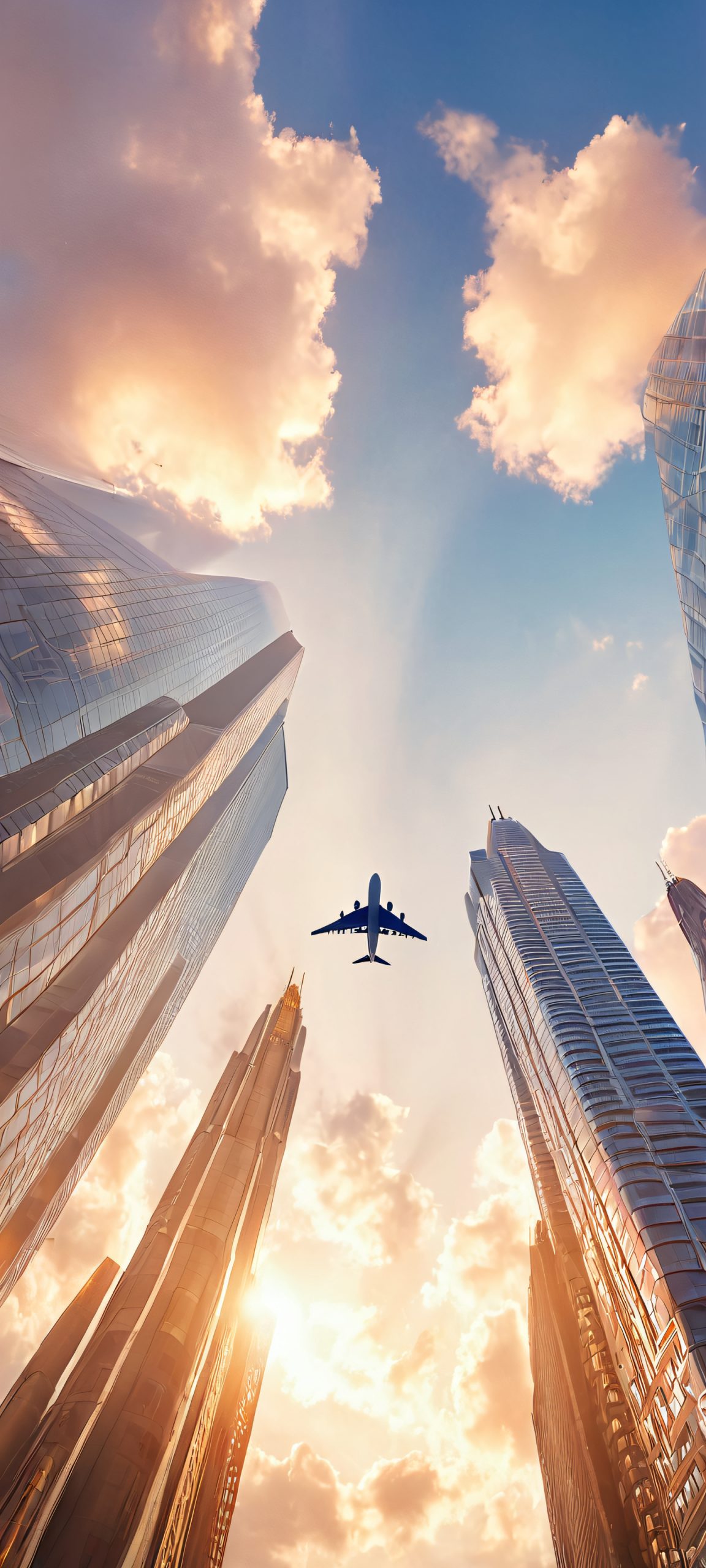 golden hour city skyline mobile wallpaper scaled