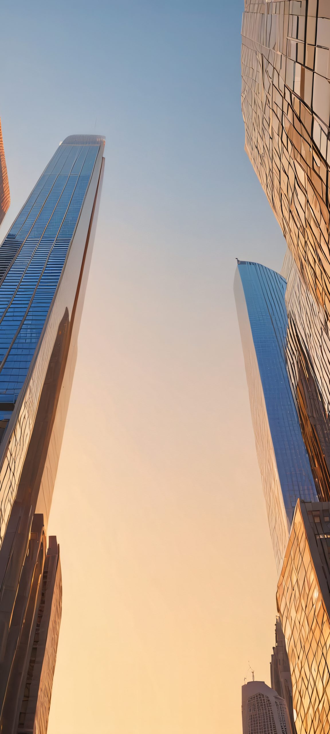 Beautiful vertical mobile wallpaper featuring a cityscape at golden hour, perfect for iPhone and Android devices