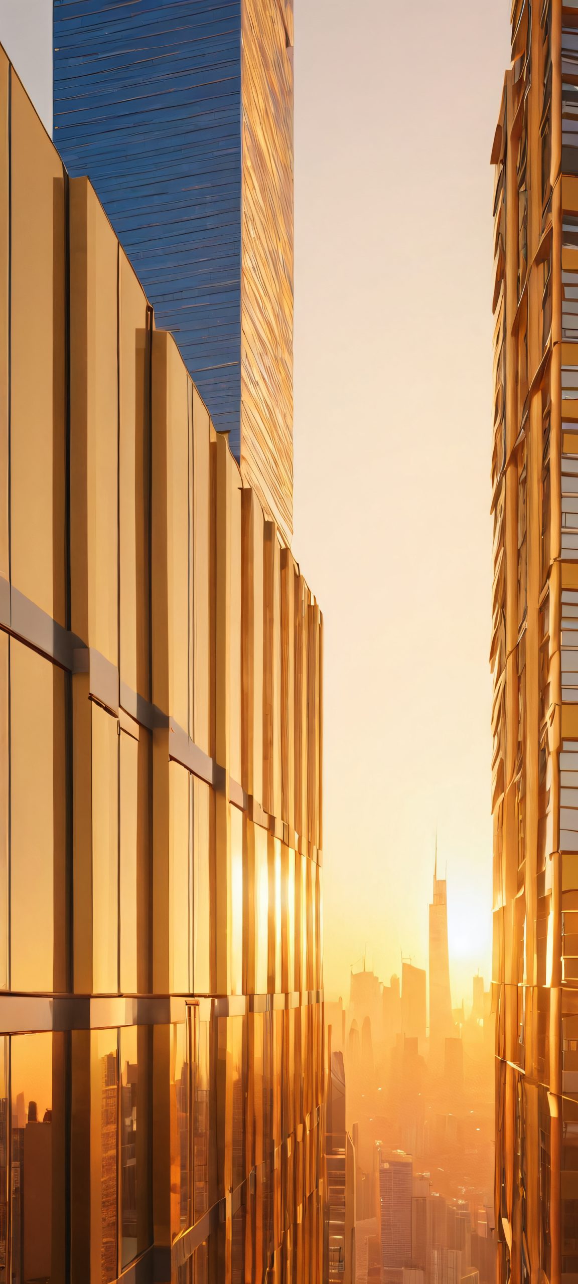 golden hour cityscape mobile wallpaper scaled