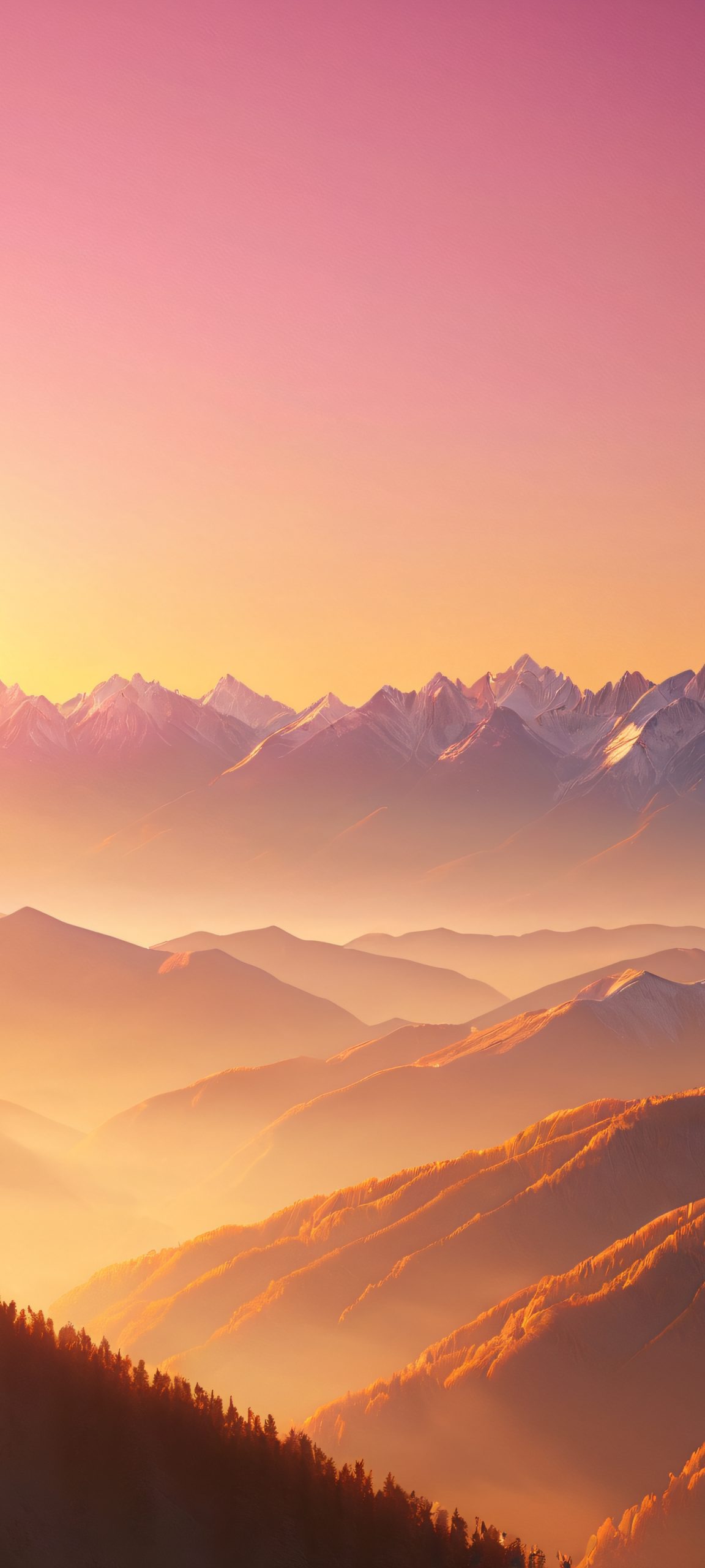 Breathtaking vertical mobile phone wallpaper of a stunning mountain range during golden hour, perfectly optimized for iPhone, Samsung Galaxy, and Android home screens.