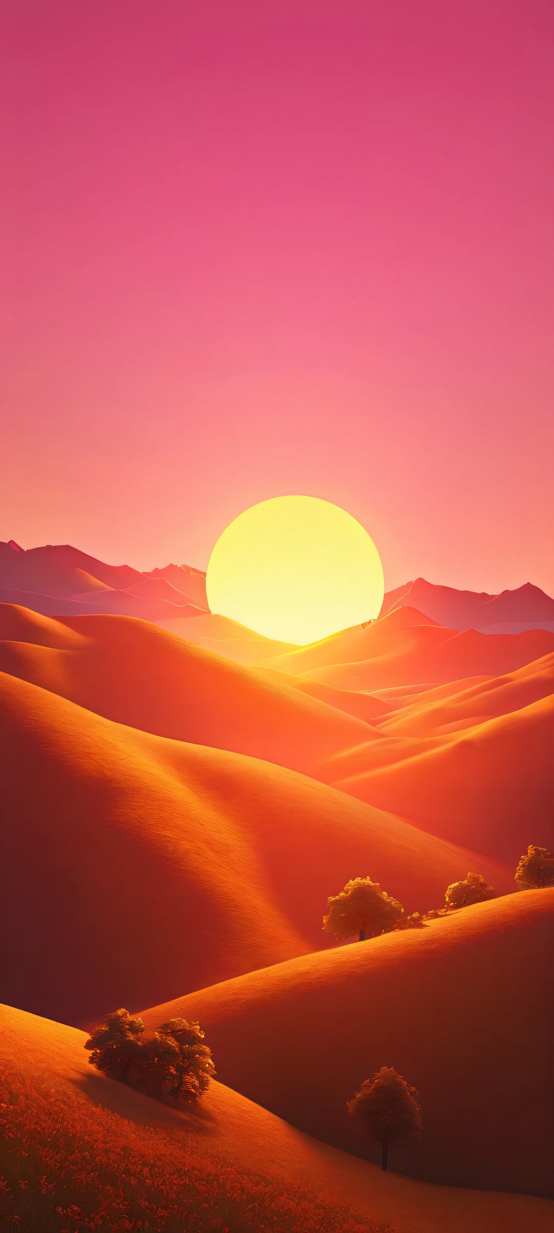 Breathtaking landscape of a serene oasis at golden hour on an iPhone or Android phone.