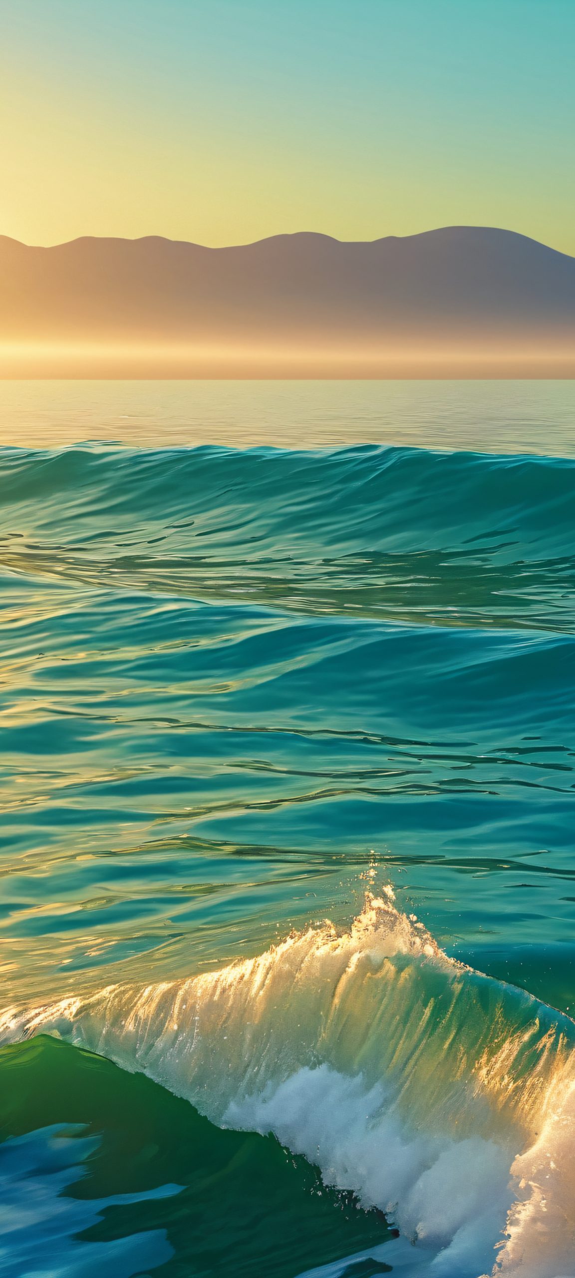 Relax with this stunning golden hour ocean scene on your iPhone or Android phone, perfect for your home screen.