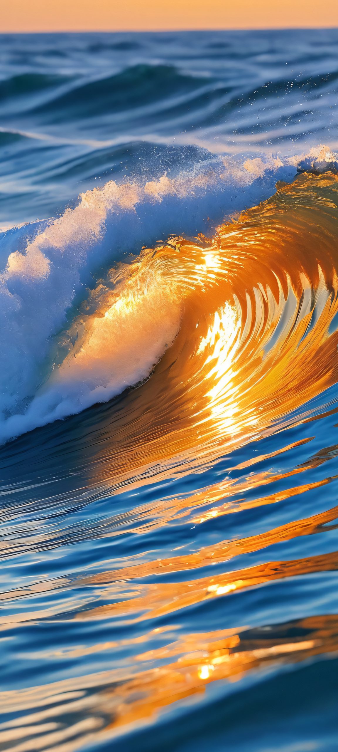 Breathtaking waves and ocean scene perfectly optimized for iPhone and Android home screens
