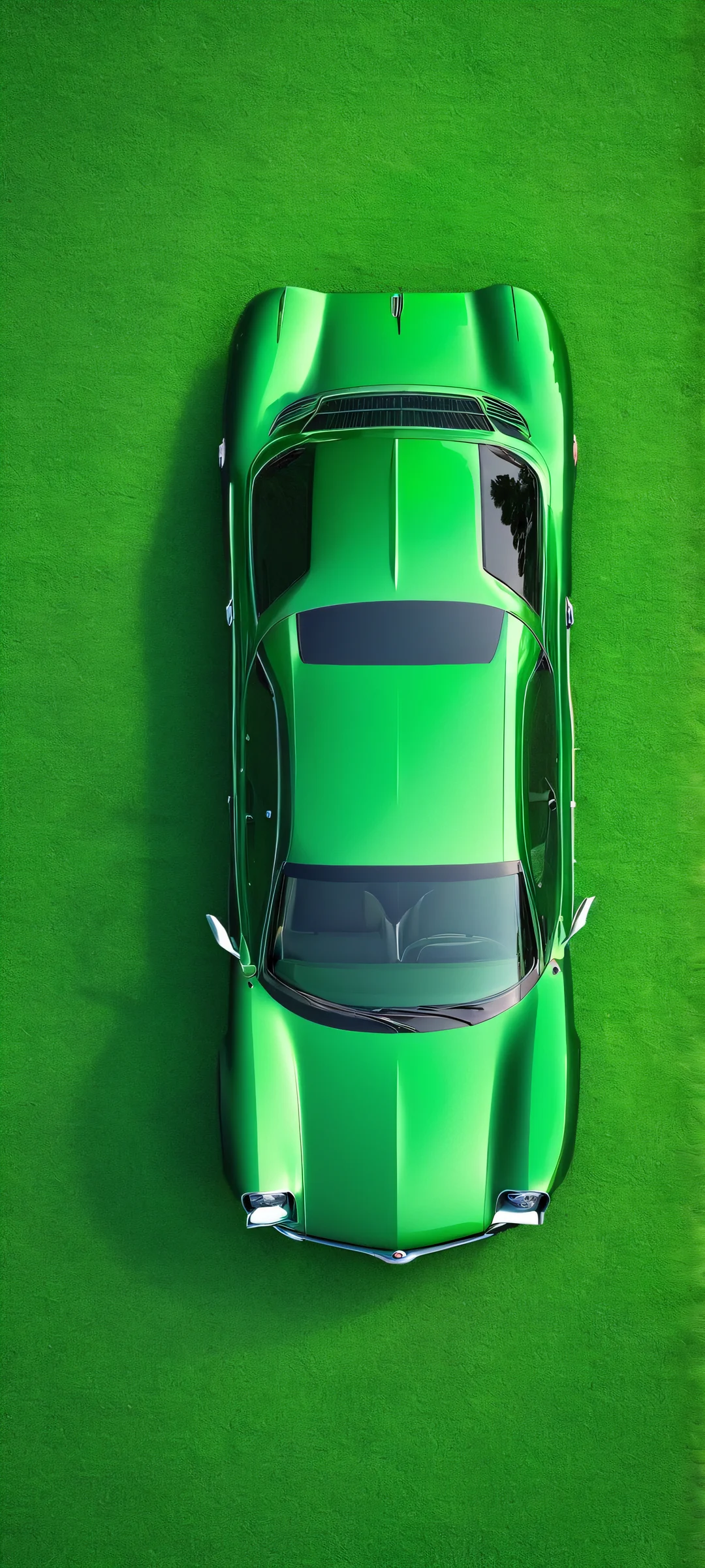 A stunning green car on a dynamic background, perfect for iPhone and Android home screens.