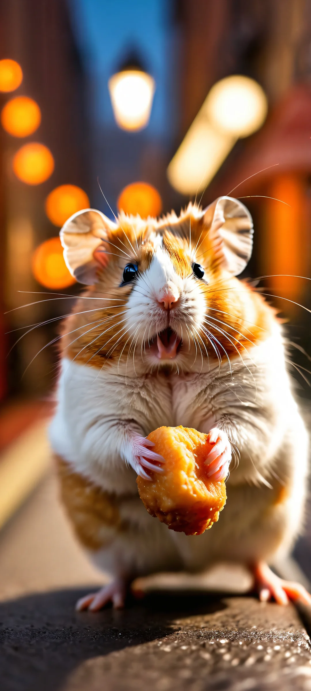 iPhone and Android users alike will love this stunning vertical wallpaper of HamsterChickenNuggets in motion, perfect for commuters on-the-go