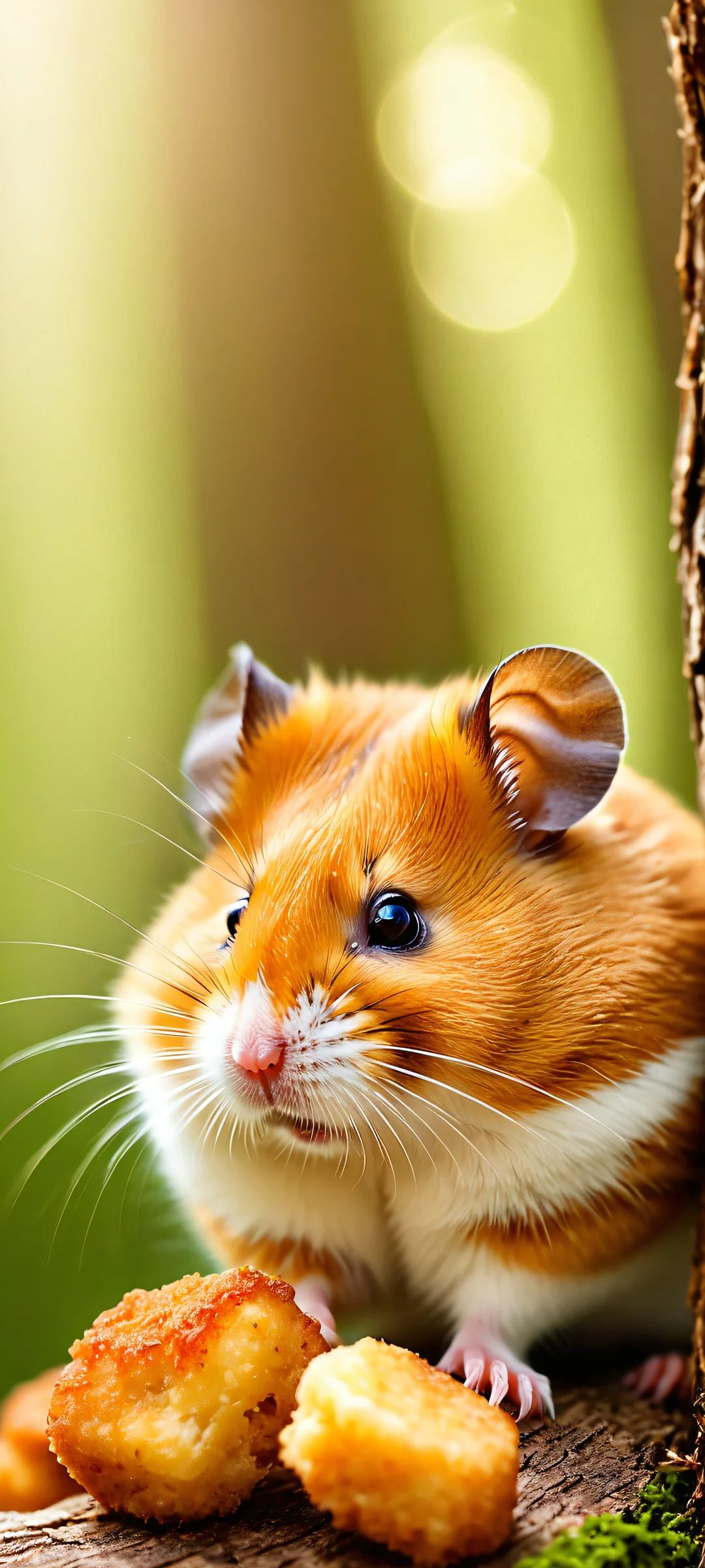 A peaceful forest scene featuring HamsterNuggets, perfectly optimized for iPhone/Android home screens.