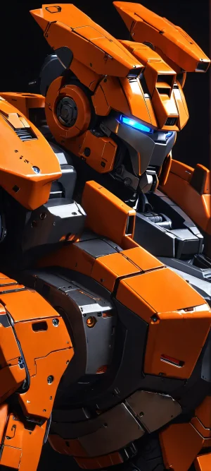 Explore the futuristic landscape of HeavyMecha against a dark background with iPhone/Android device