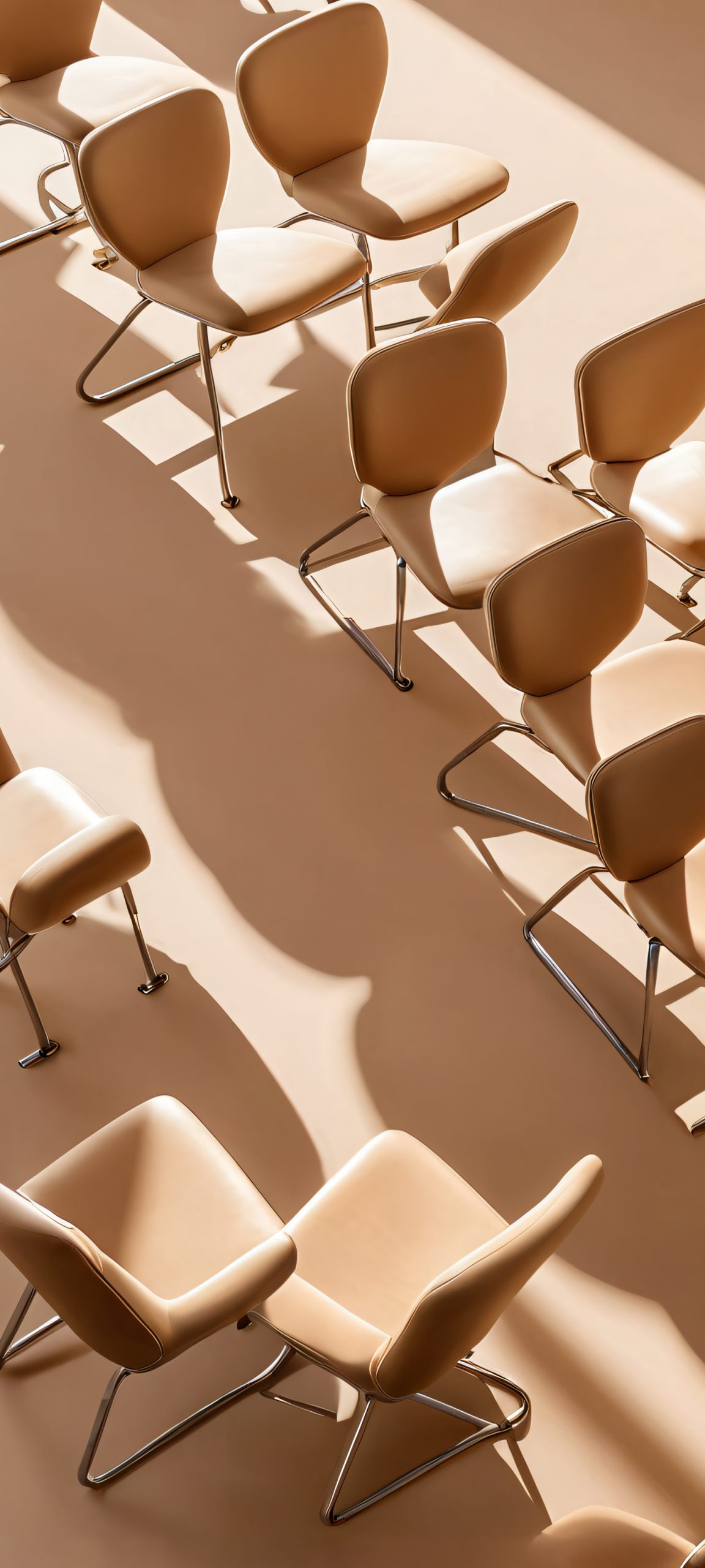 Massive Chair Group Factory Arenas Minimalist Soft Overhead iPhone Android Wallpaper