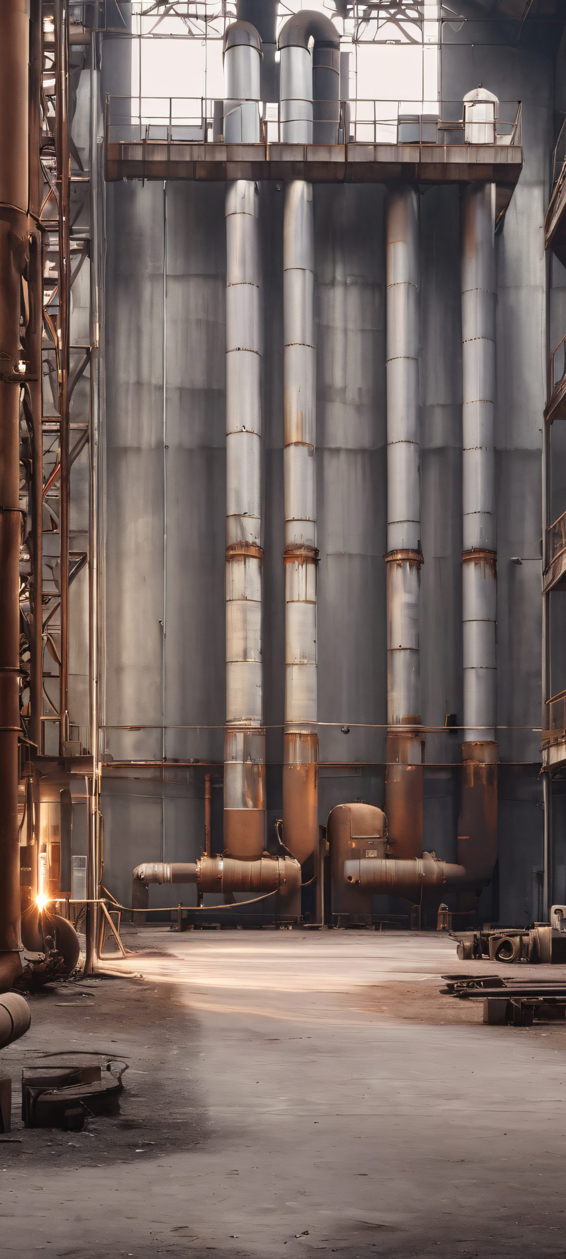 iPhone and Android users, get ready to be awed by this abandoned factory's moody, low-key beauty, featuring metallic silver, earthy brown, and cool gray hues.
