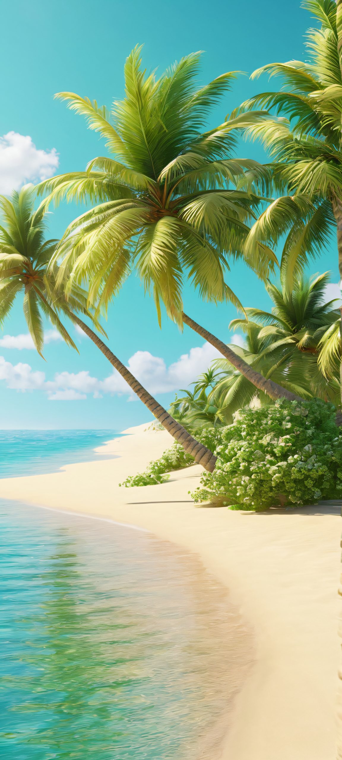 island oasis beach scene mobile phone wallpaper scaled