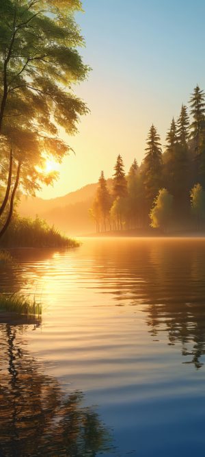 lakeside golden hour scaled