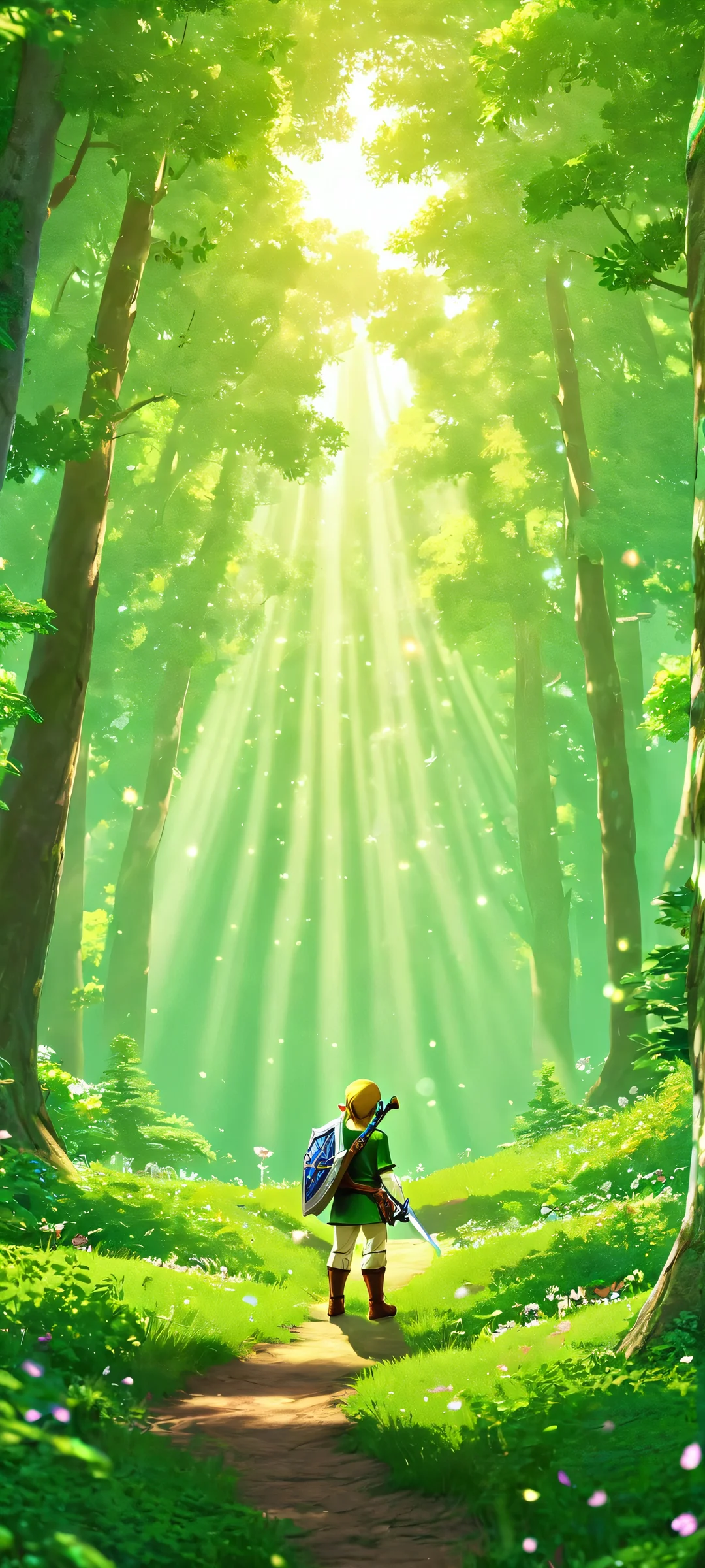 iPhone and Android user, get ready to embark on a thrilling adventure with Link in this stunning vertical mobile wallpaper!