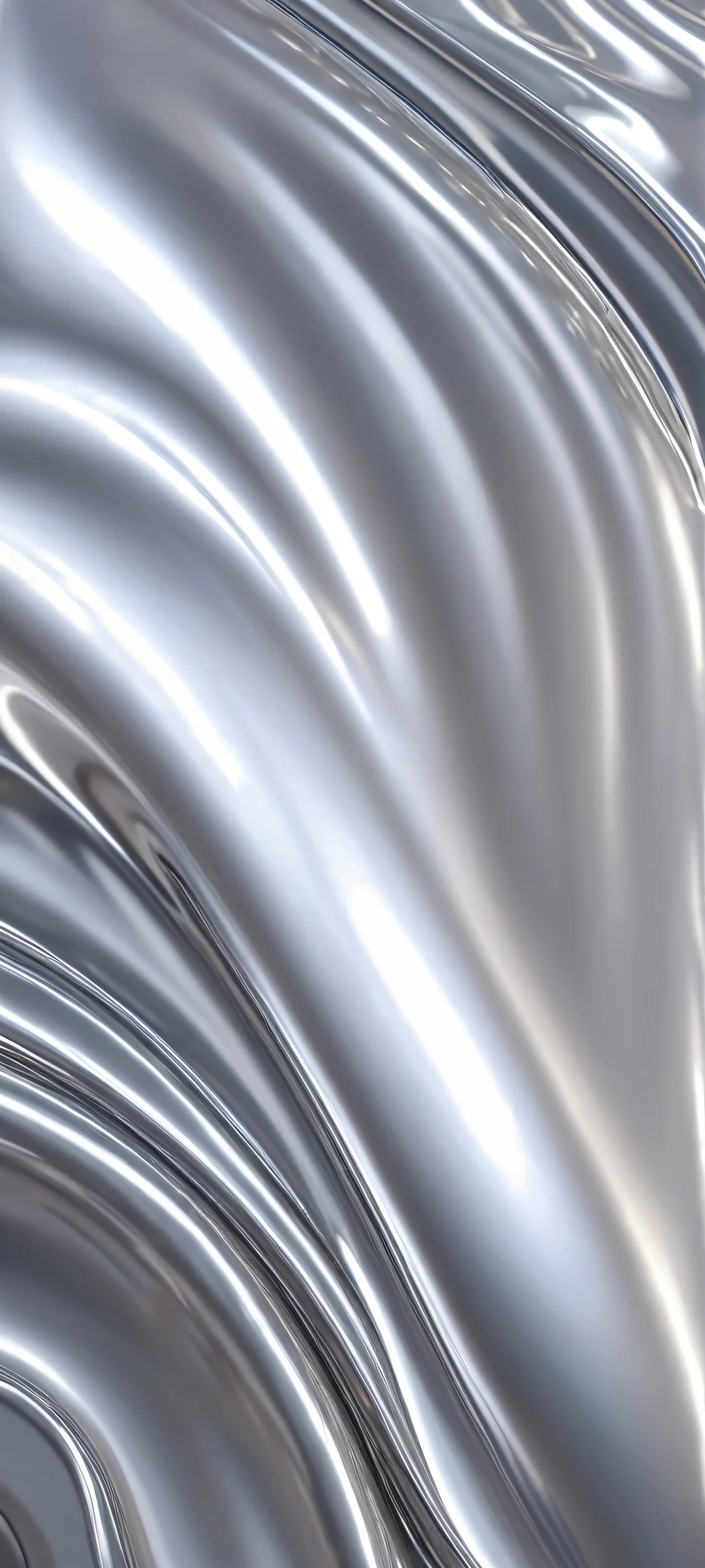 iPhone/Android wallpaper featuring flowing liquid and smooth chrome texture.