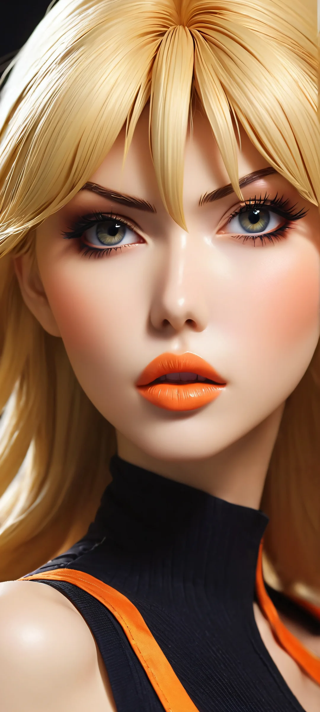 A stunning vertical mobile wallpaper featuring Lora SailorVenus, a blend of dark and deep colors with abstract 3D shapes, perfect for iPhone or Android home screens.