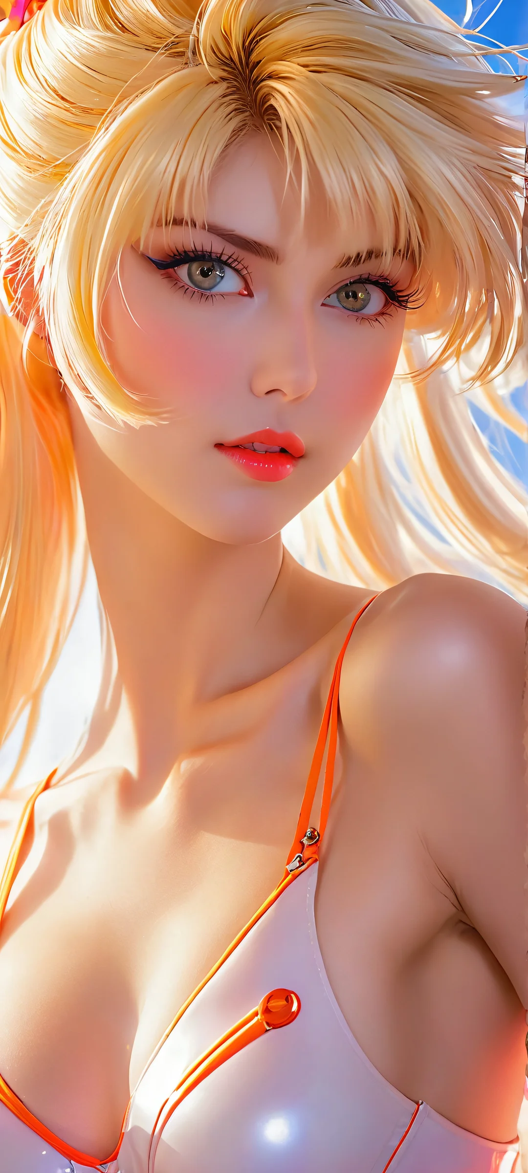 A stunning vertical mobile wallpaper featuring Lora/SailorVenus in a Chrome/Robotic masterpiece, perfectly optimized for iPhone and Android home screens.