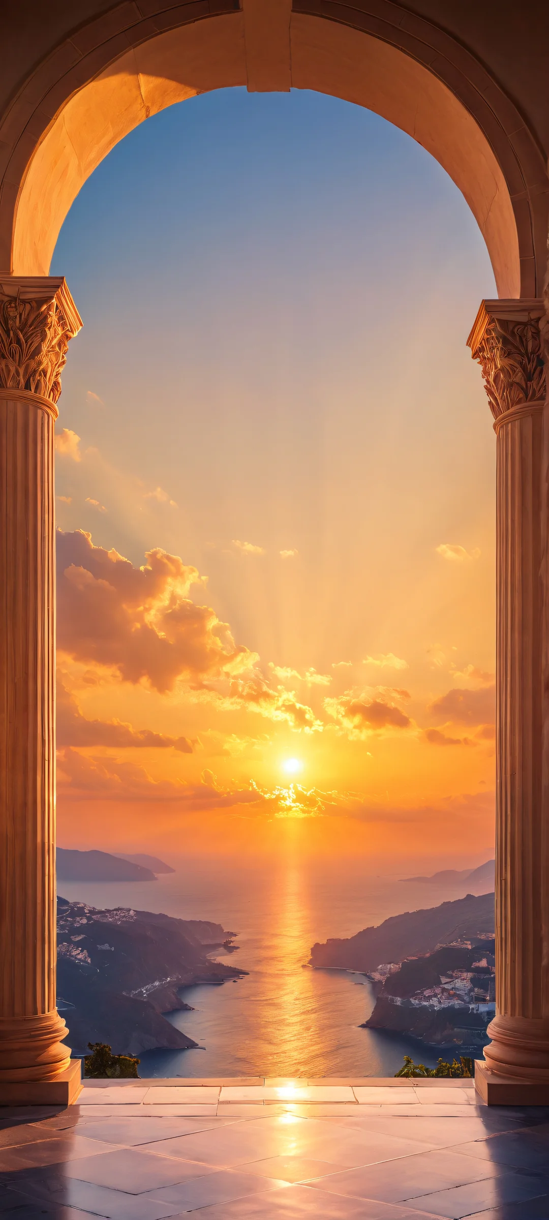 Vertical mobile phone wallpaper of Lora in a breathtaking sunset light - perfect for iPhone and Android home screens.