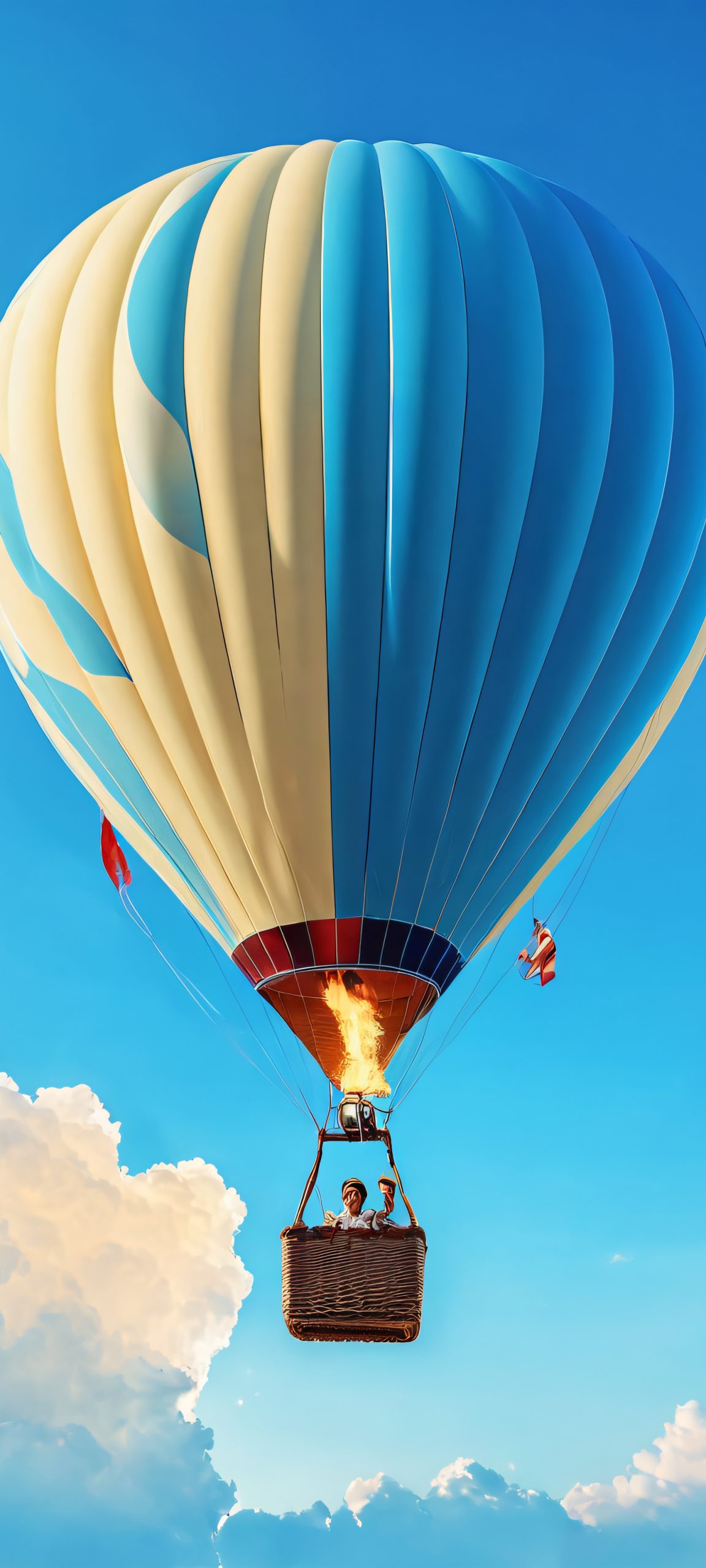 Hot Air Balloon soaring in the sky, perfect for iPhone and Android home screens