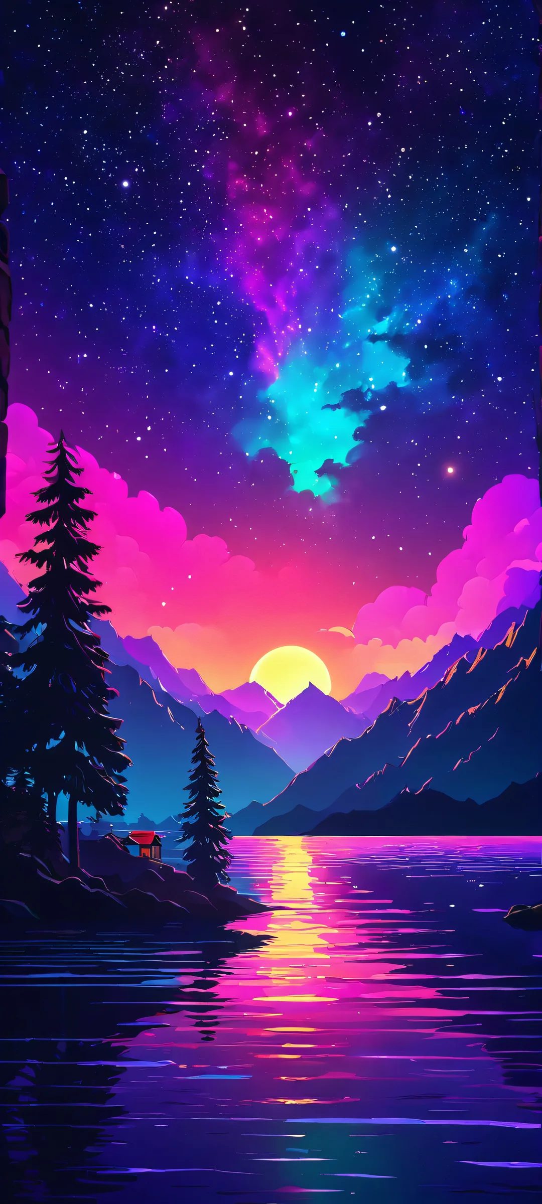 Breathtaking night sky image featuring vibrant colors and details, perfect for iPhone/Android home screens.