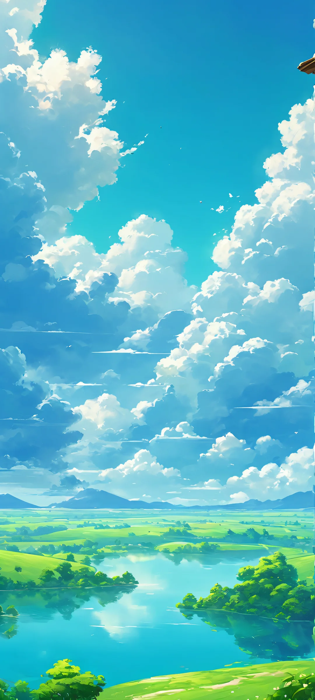 Breathtaking digital painting of landscape with clouds and daylight, perfectly optimized for iPhone, Samsung Galaxy, and Android home screens.