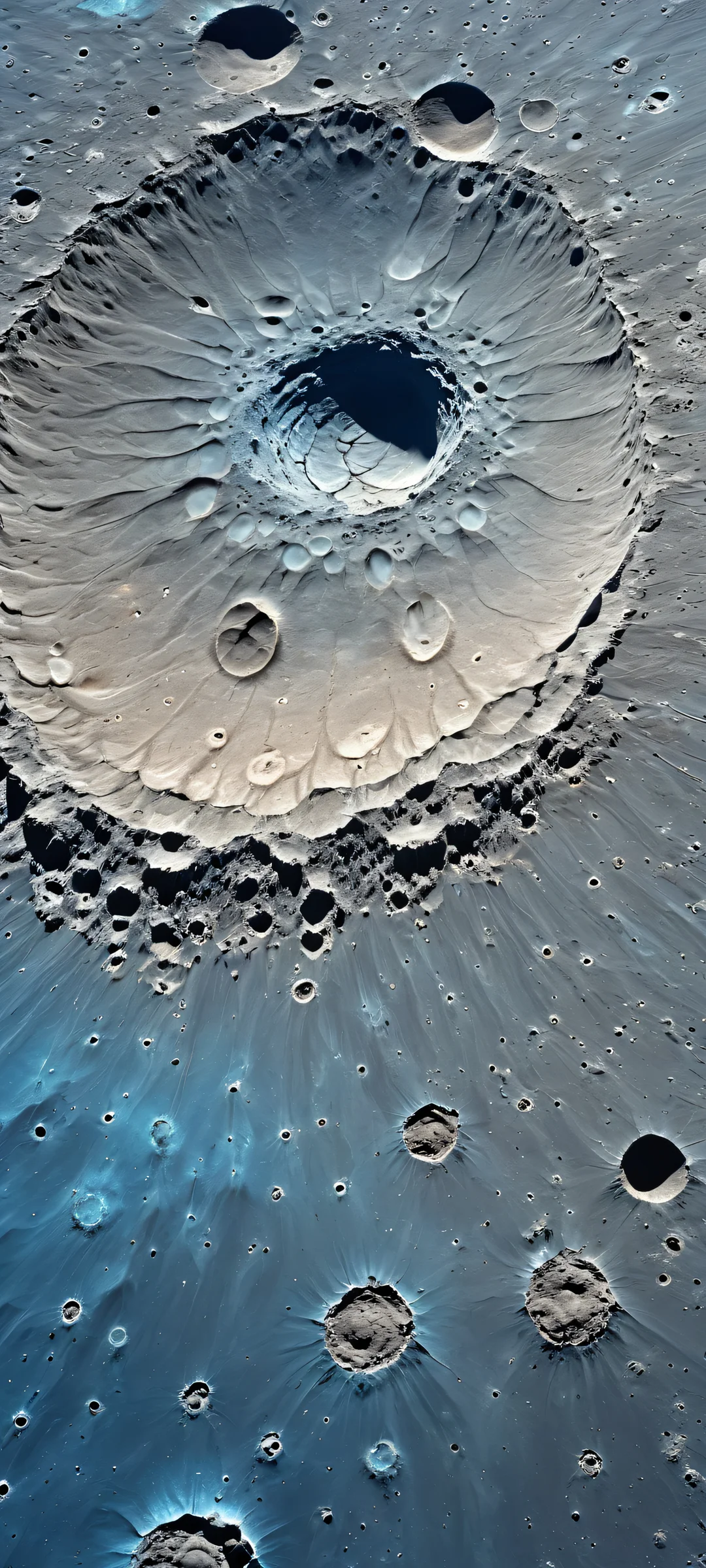 Explore the moon's crater surface with this stunning HDR macro wallpaper, perfectly suited for your iPhone or Android phone.