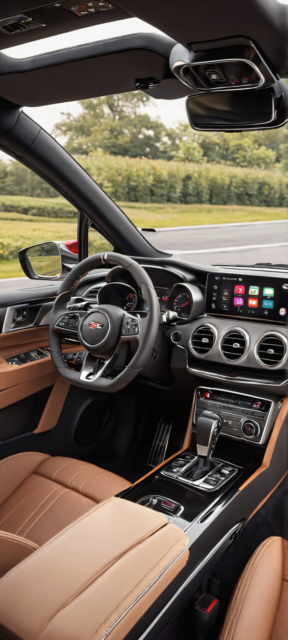 Beautiful car interior wallpaper for iPhone and Android devices. Perfectly optimized for home screens.