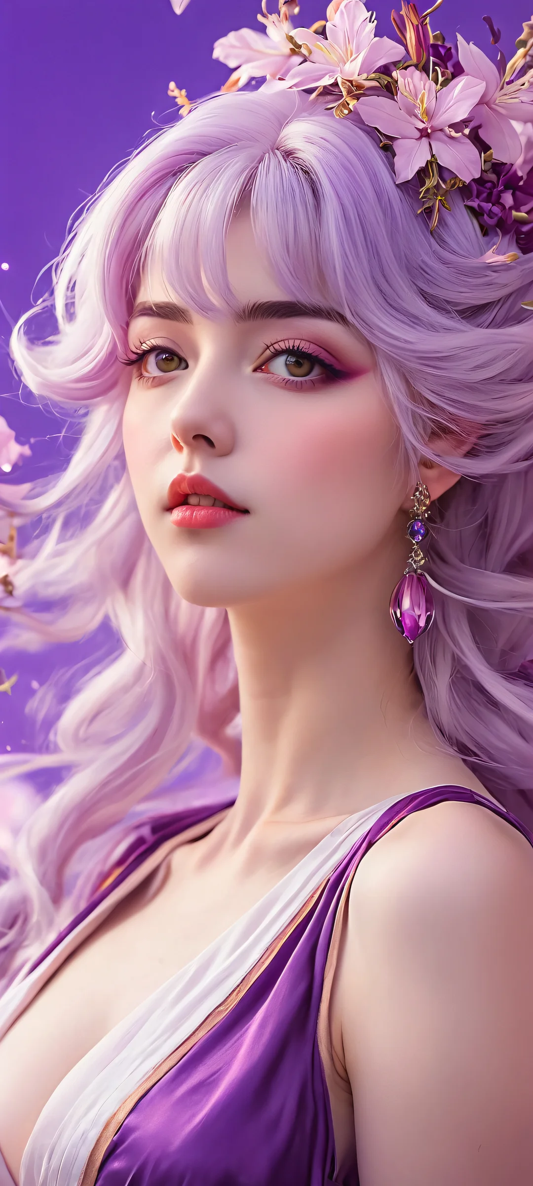 Get lost in Lysithea von Ordelia's mystical world on your iPhone/Android home screen, featuring a stunning purple background and intricate details.