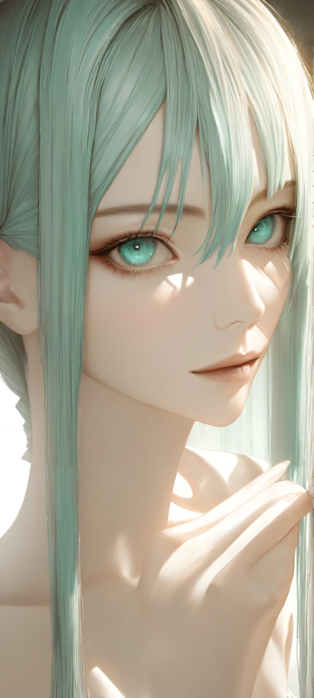 Portrait of Mahito from Jujutsu Kaisen on a black background for iPhone and Android screens