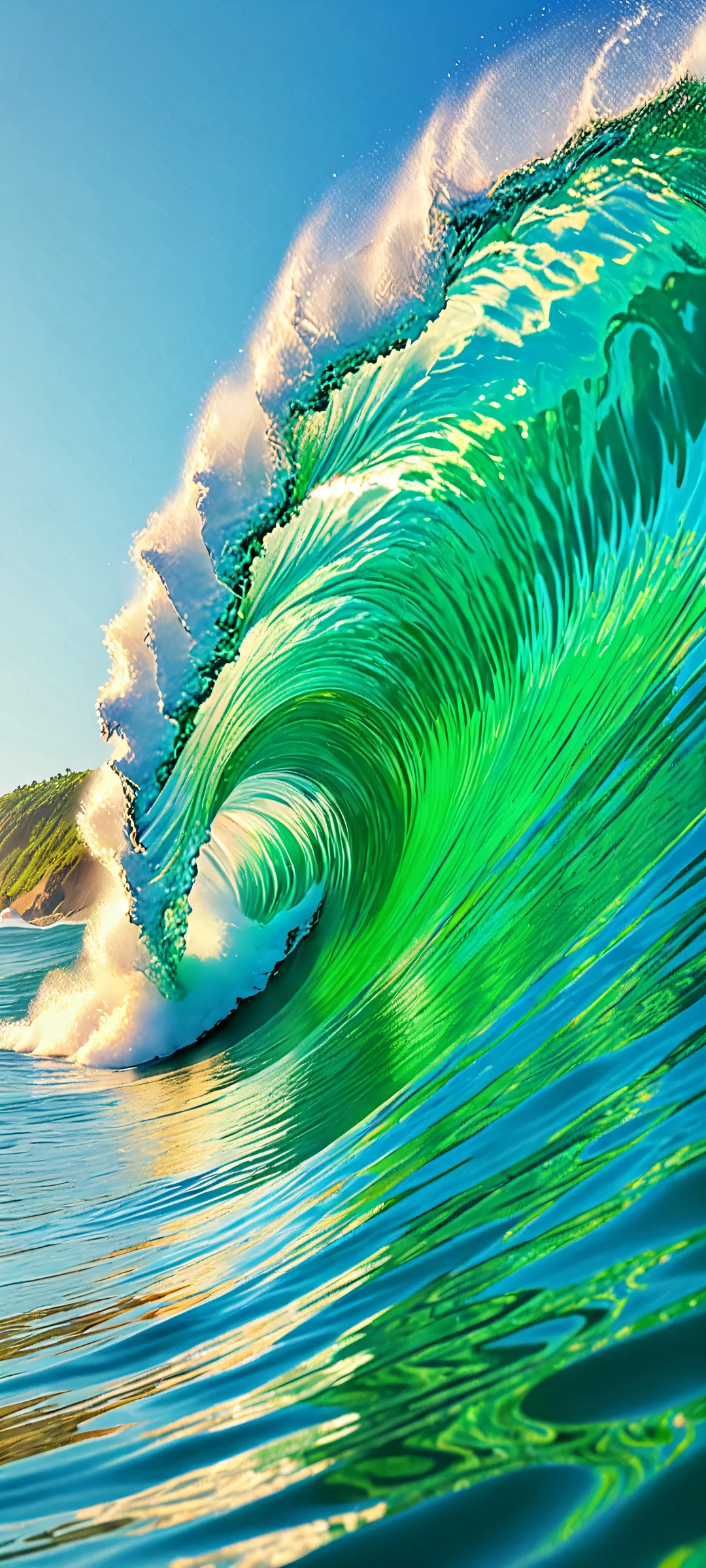 Majestic Wavefront 2K QHD Home Screen Breathtaking waves for your iPhone or Android home screen.