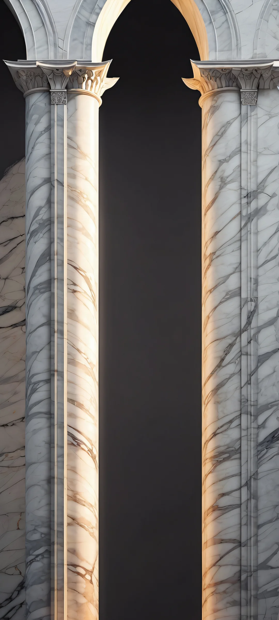 Marble Arch Serenity iPhone & Android Wallpaper A serene mobile wallpaper of Marble Arches against a dark gray background, perfect for iPhone or Android screens.