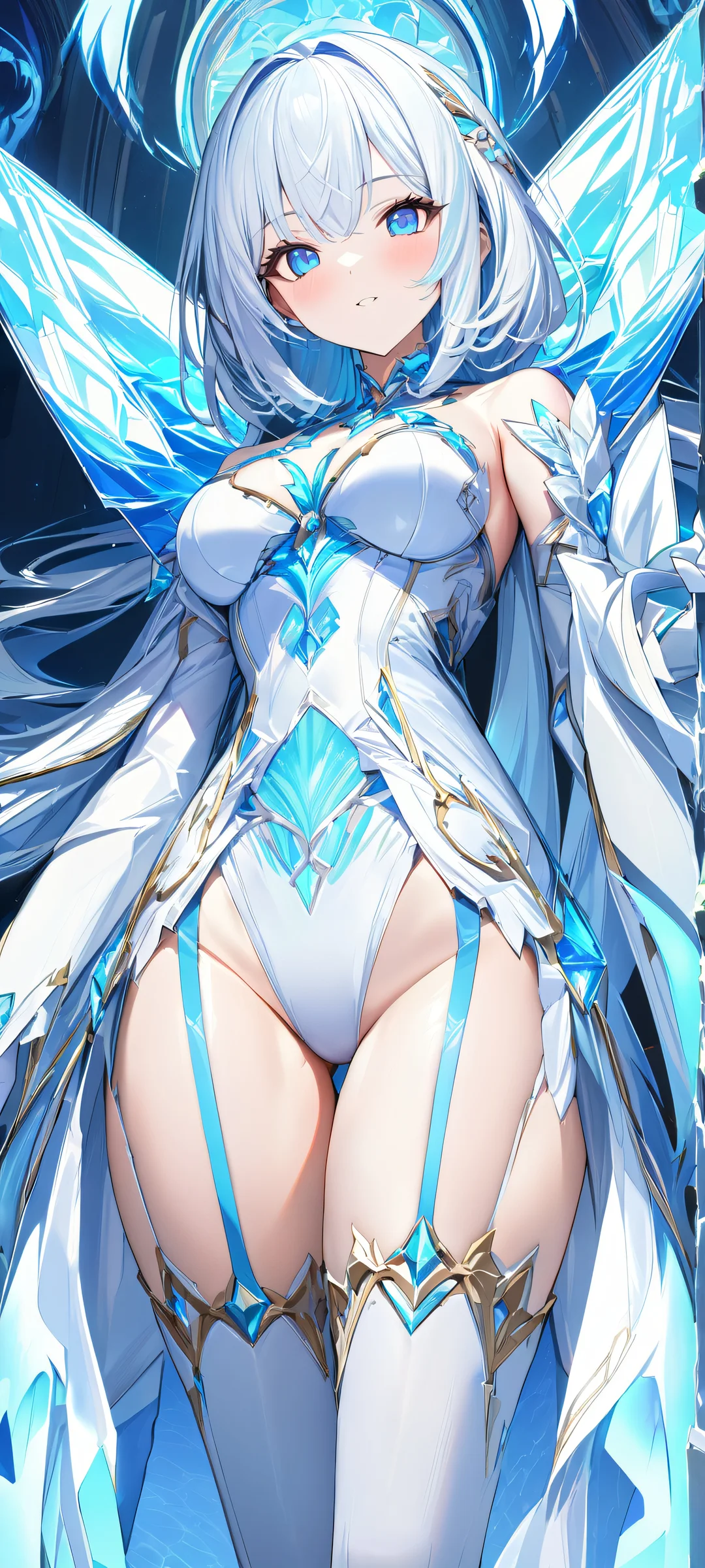 iPhone and Android users will love this breathtaking vertical wallpaper featuring a stunning blue and white masterpiece, perfectly optimized for home screens.