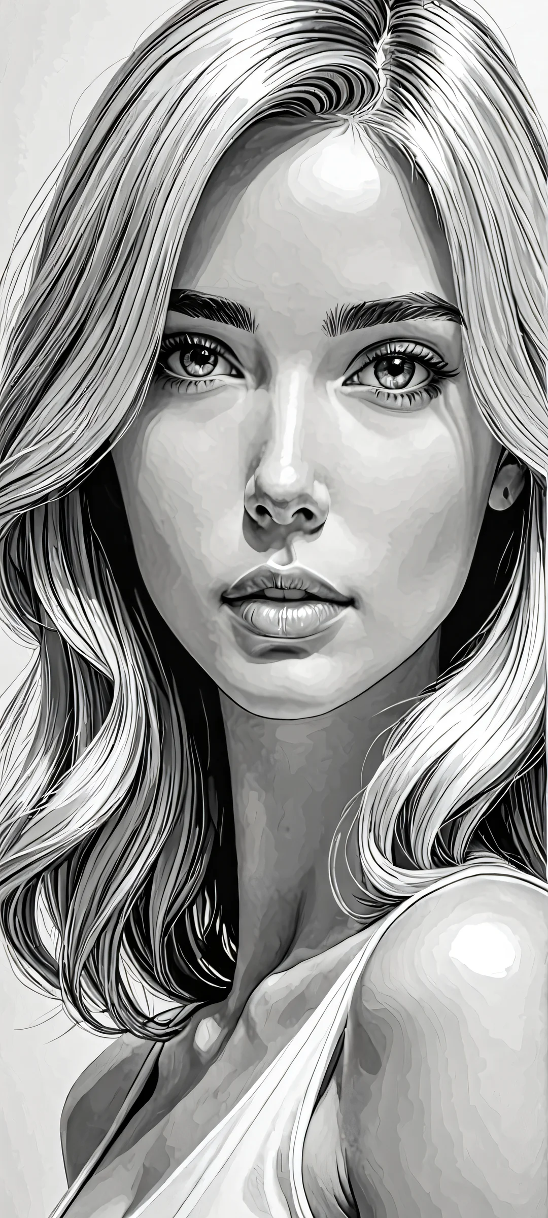 Elegant monochrome sketch art for iPhone/Android homescreens.