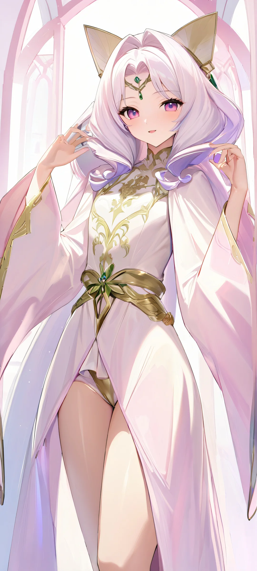 Maya Fey's Ethereal Robes iPhone & Samsung QHD Wallpaper Pearl Fey's elegant illustration of Maya Fey in her iconic robes, perfectly suited for iPhone and Android home screens.