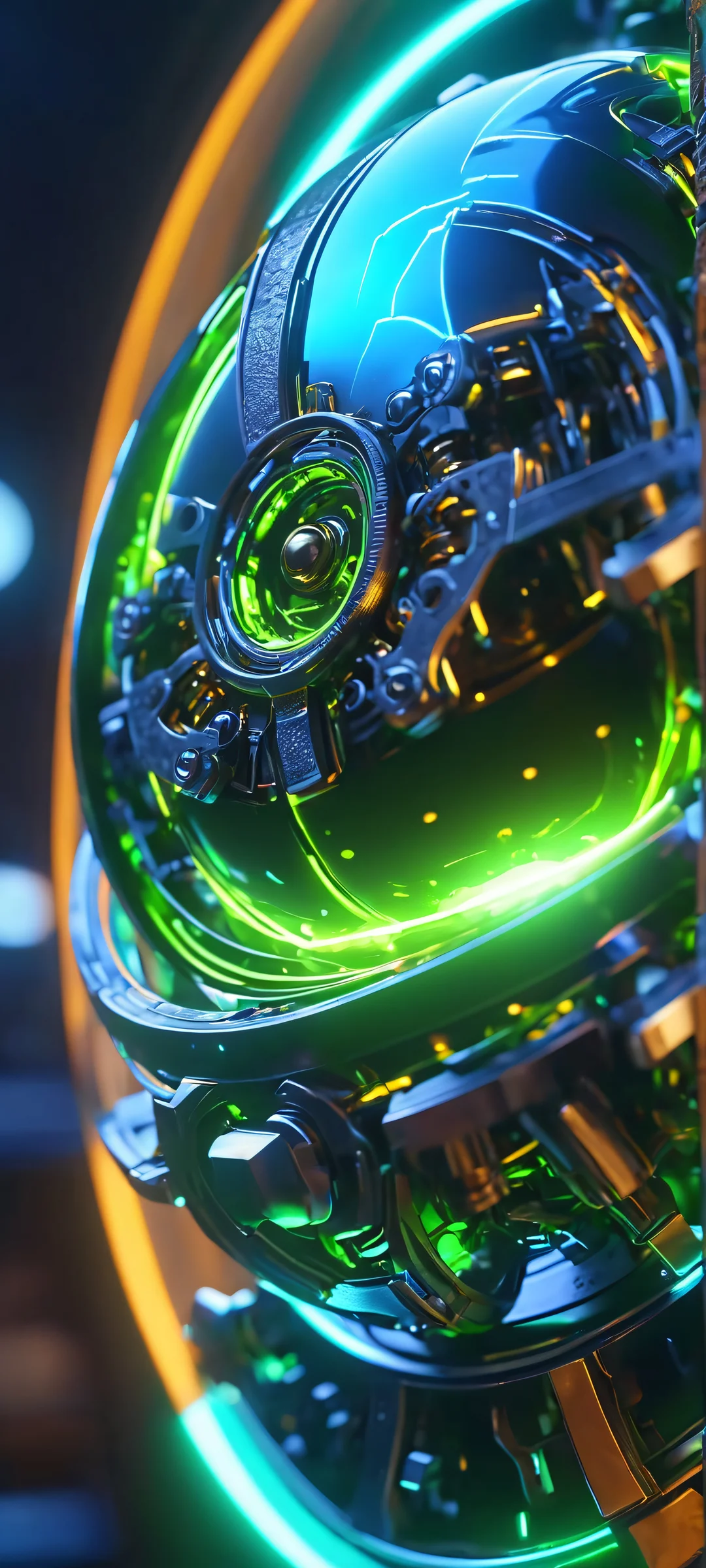 Mechanical Wonders Emerge 2K QHD Home Screen iPhone and Android users can immerse themselves in this stunning mechanical wonders landscape with glowing orb atmosphere and dynamic depth of field lighting.