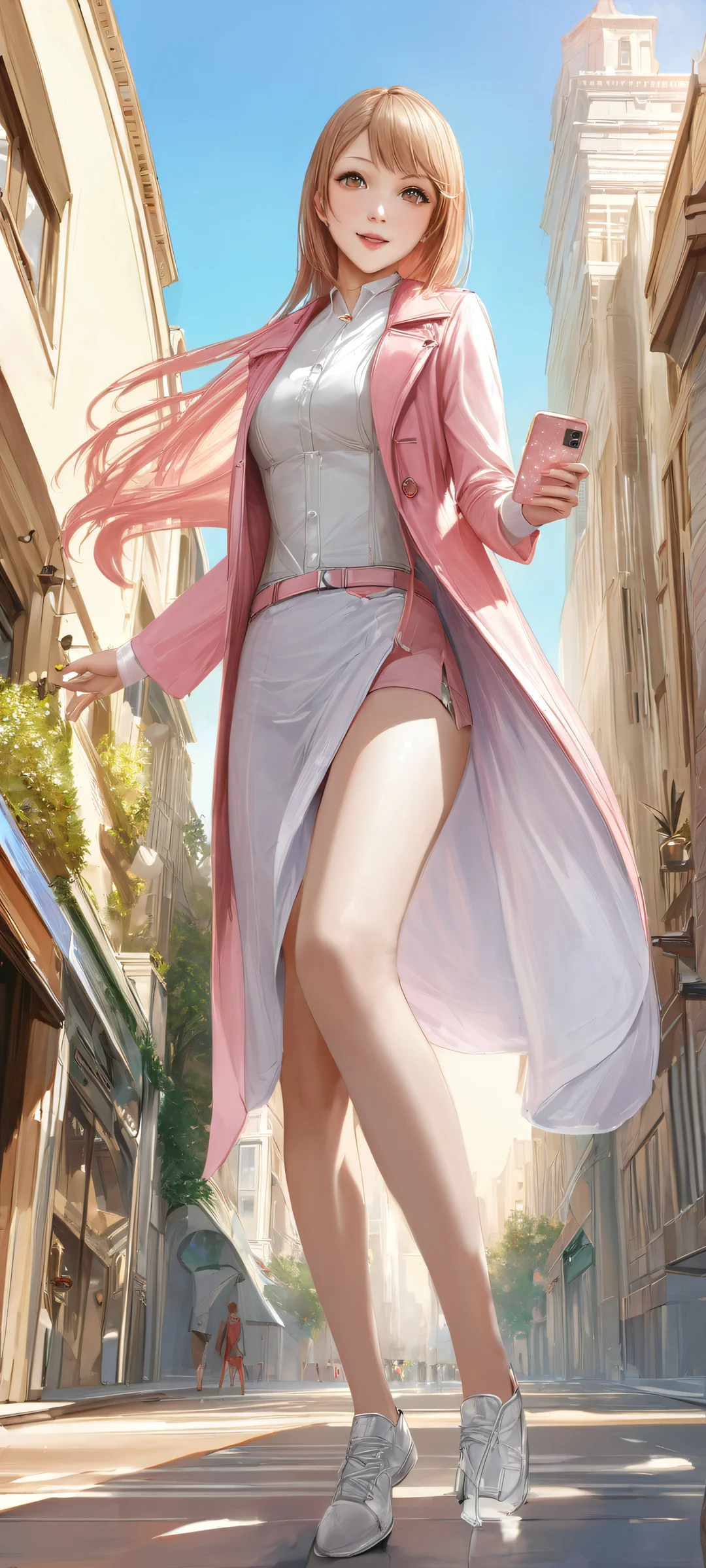 Beautiful Melissa Benoist portrait on iPhone/Android home screen with soft pink and white tones.