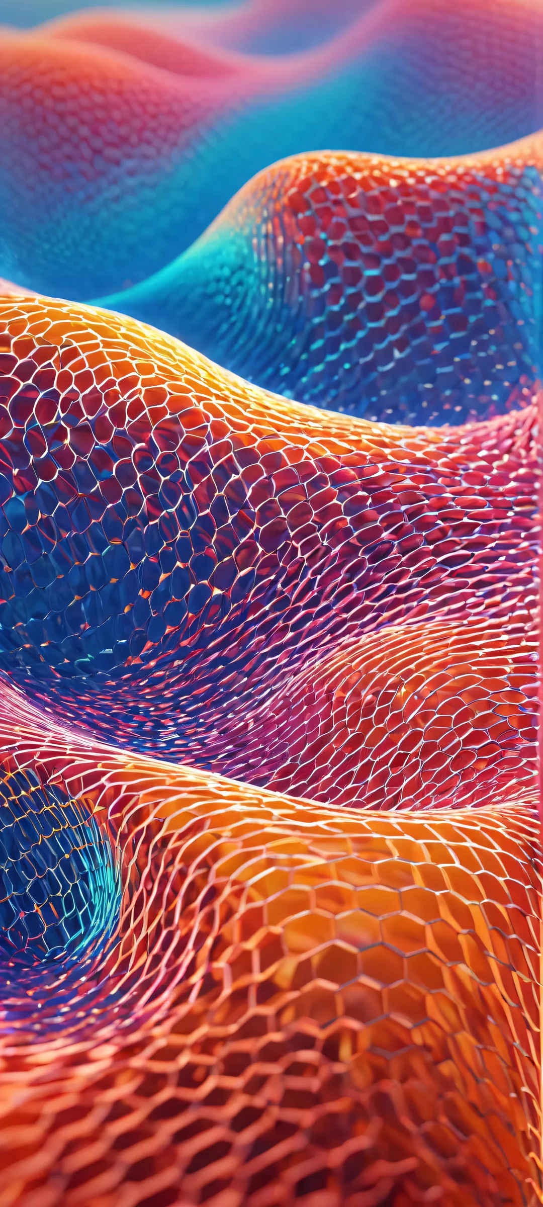 A stunning vertical mobile phone wallpaper featuring fluid mesh in a beautiful Skyger style. Perfect for iPhone and Android devices.