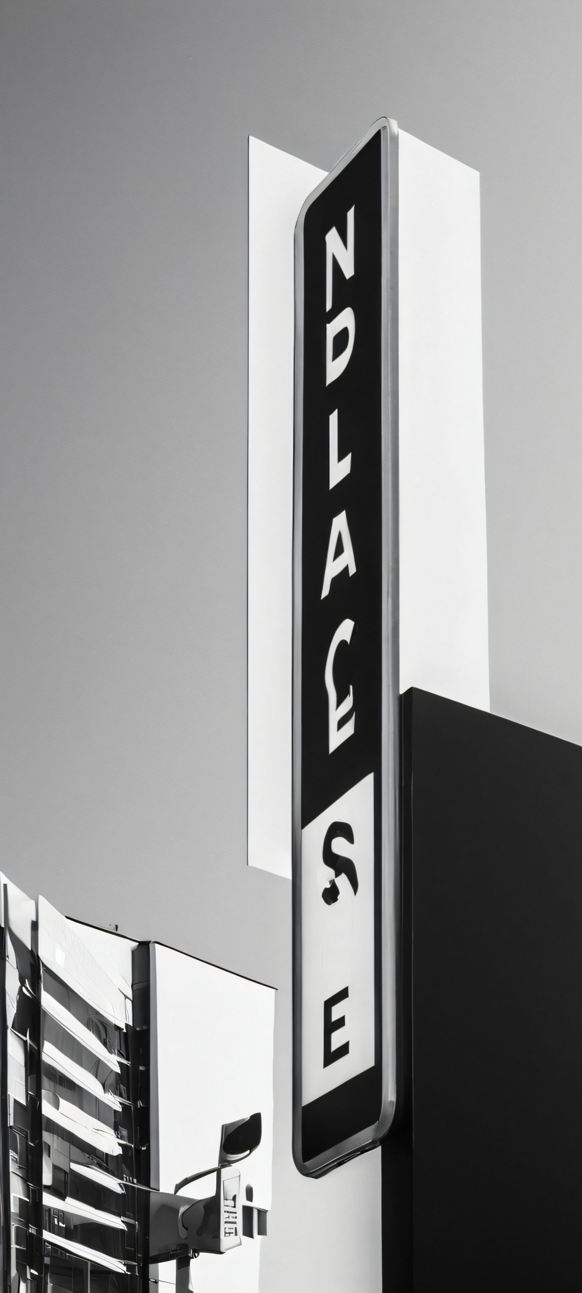 A striking black and white urban landscape for iPhone and Android, perfect for your mobile home screen.