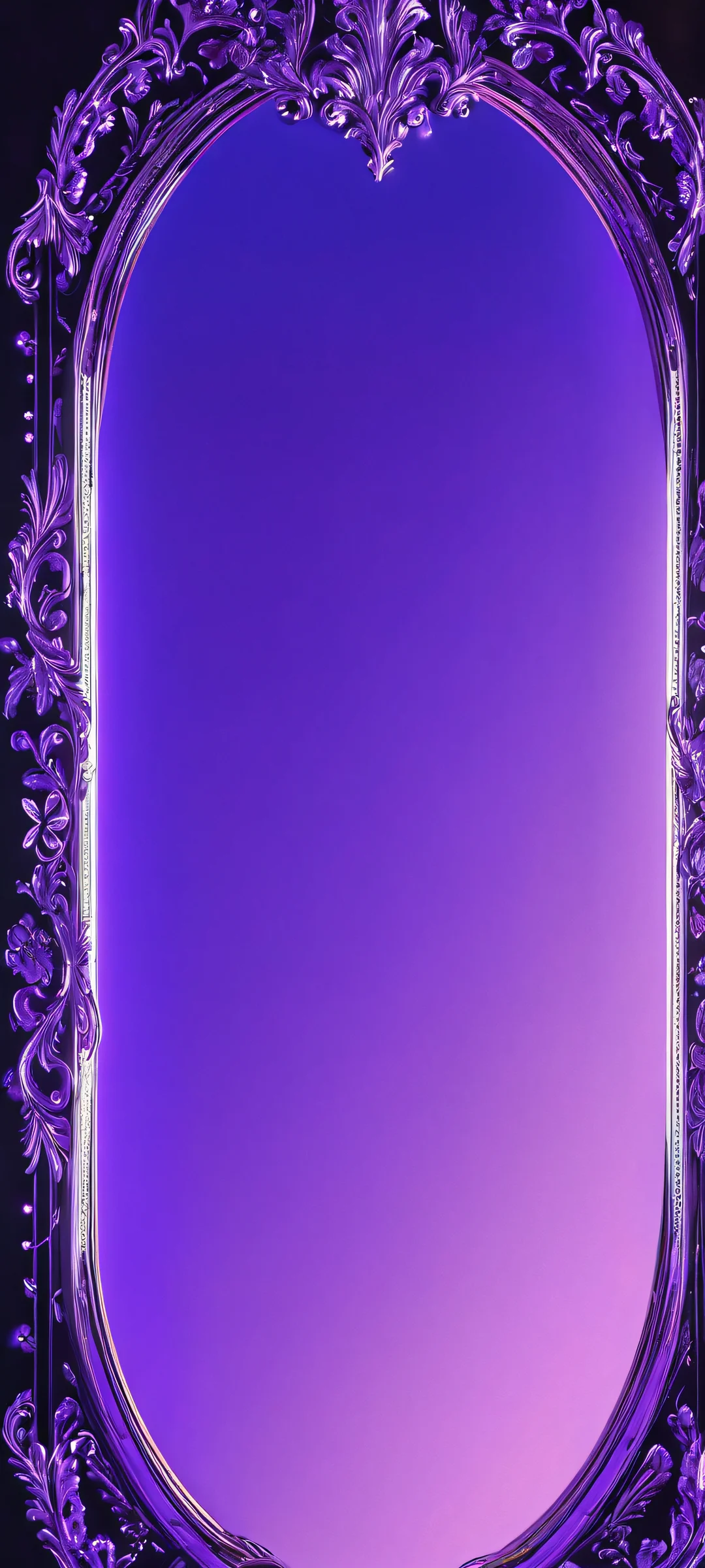 A luminous and softly glowing midnight landscape on iPhone/Android devices.