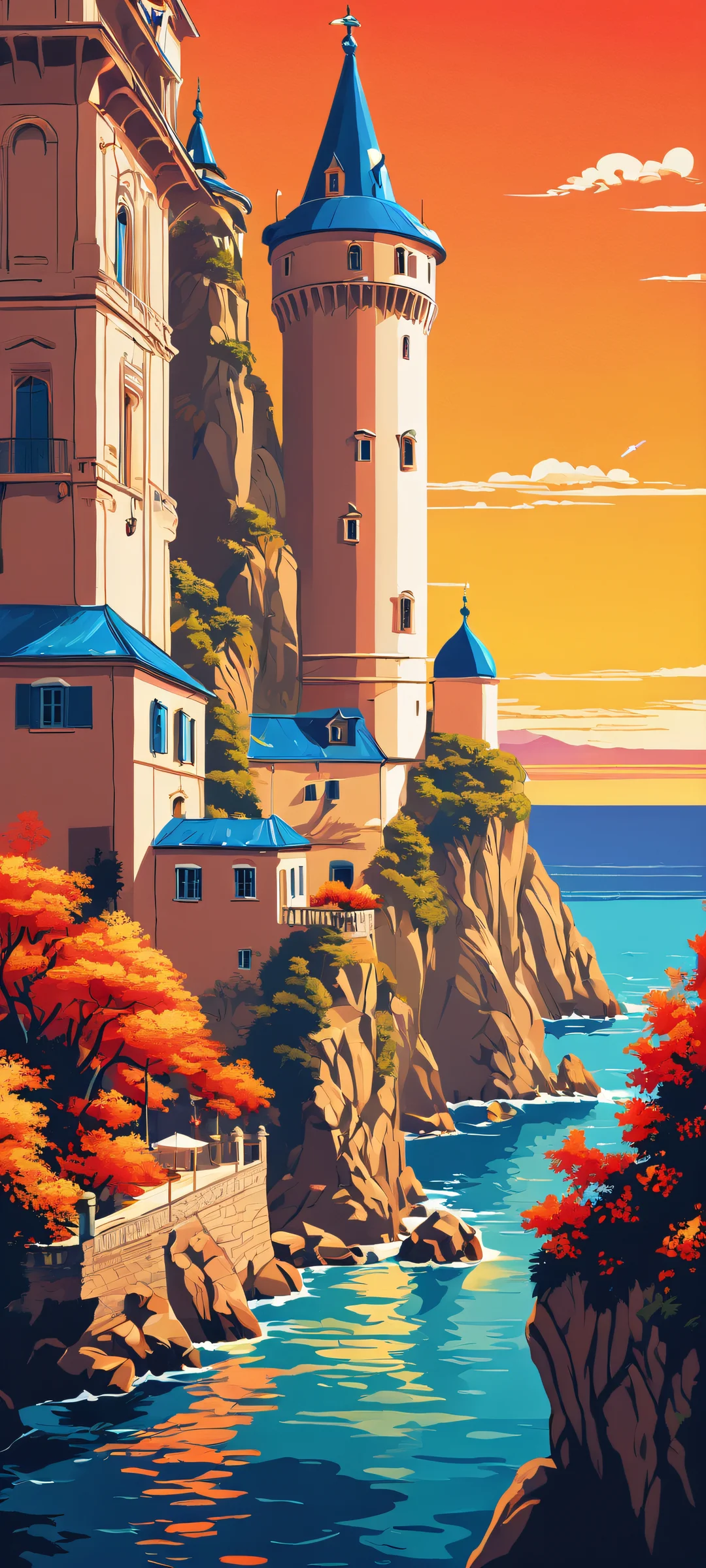 Elegant illustration of a midnight cityscape on iPhone and Android devices.