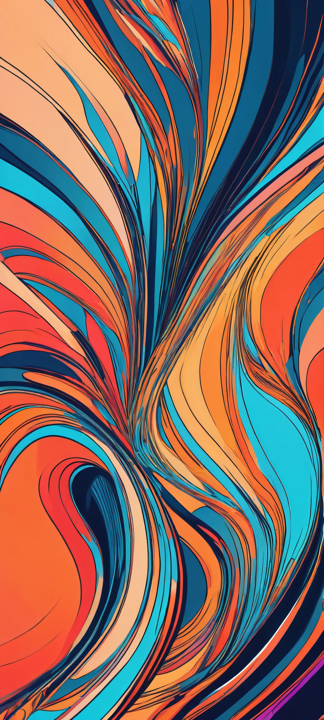 A stunning abstract illustration of a metropolitan cityscape at midnight, perfectly optimized for iPhone and Android home screens.