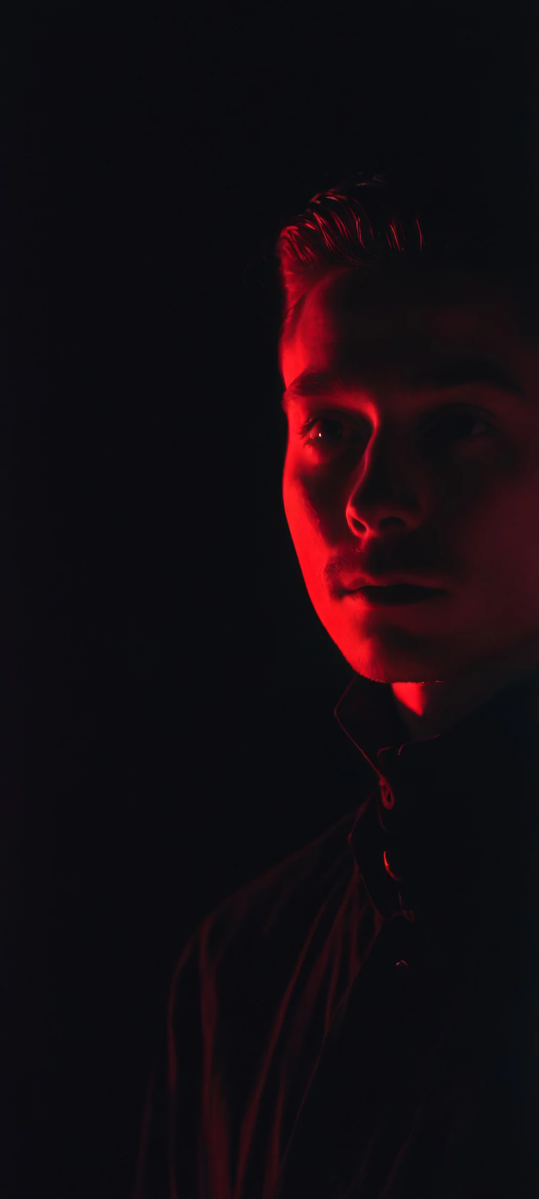 Beautiful portraits with a neon glowing effect on an iPhone/Android dark vertical wallpaper