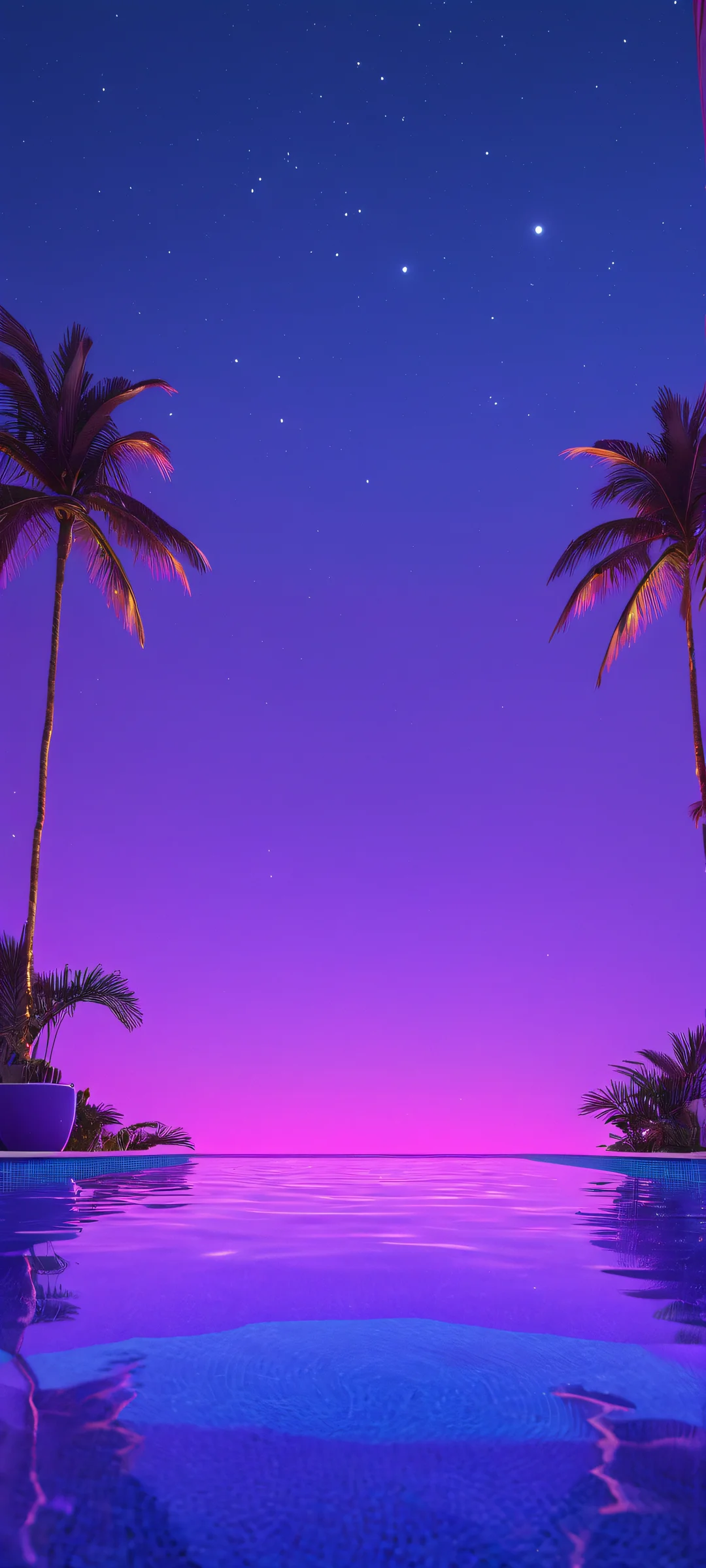 A stunning vertical wallpaper of a swimming pool at night for iPhone and Android. Perfectly optimized for your mobile home screen.