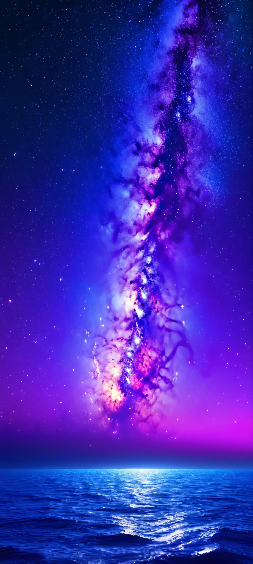 iPhone and Android users, immerse yourself in the majestic beauty of the Milky Way, set against a dark ocean horizon. Perfectly optimized for your mobile device.