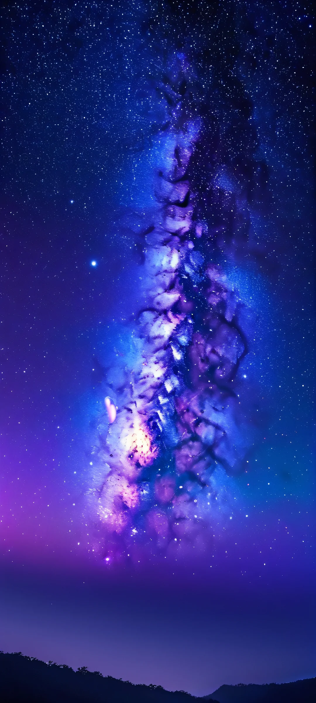iPhone and Android users will love this breathtaking Milky Way galaxy wallpaper featuring a dark sky silhouette, noir pop wave, and moonlit hues. A masterpiece for any cosmic enthusiast!