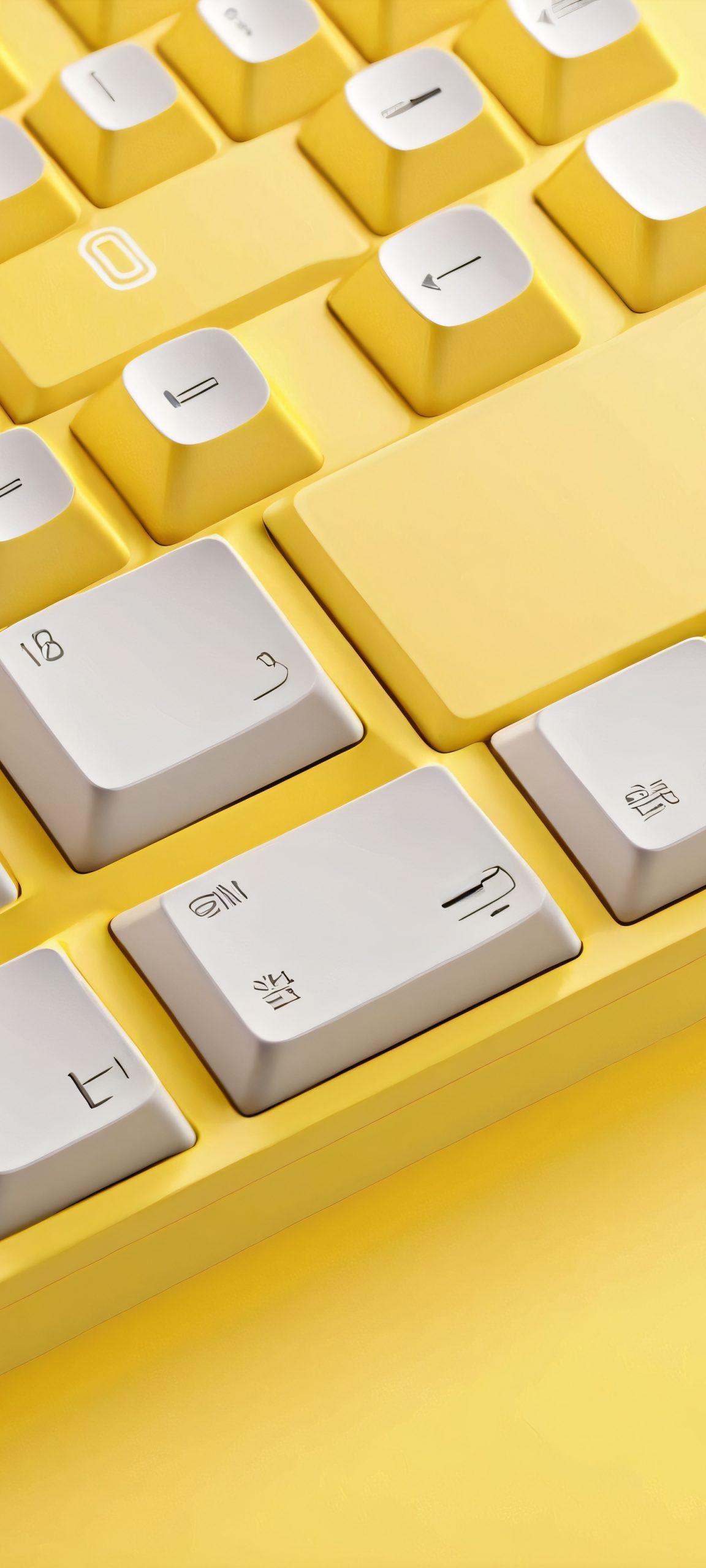 Beautiful indoor minimalist design with yellow and white accents, perfectly suited for iPhone or Android home screens.