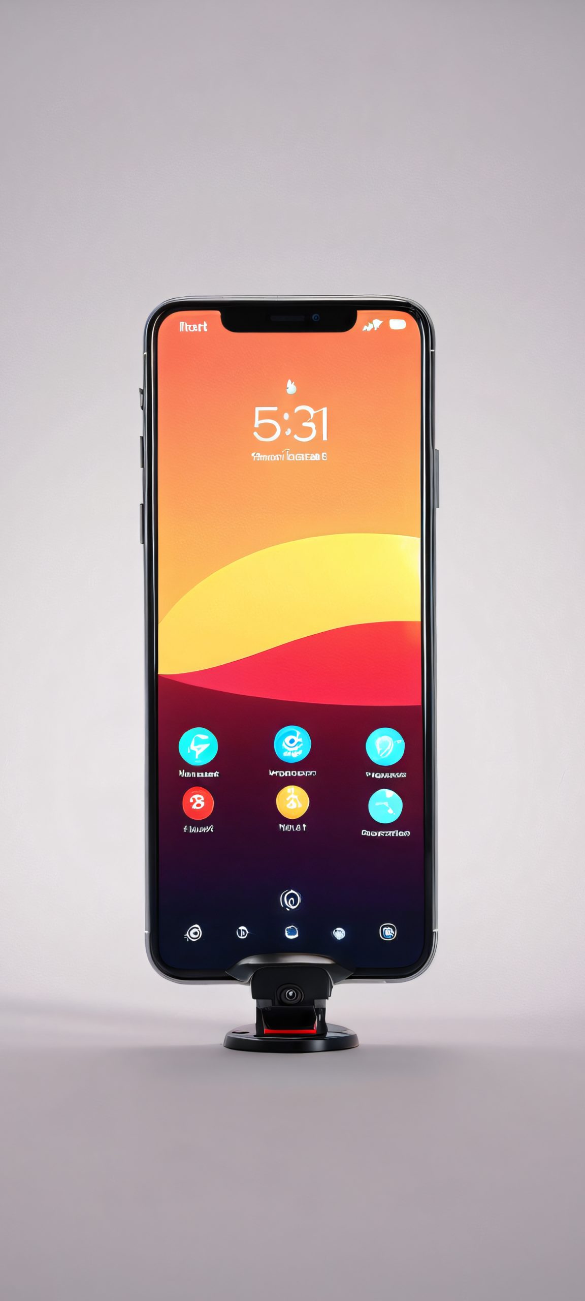 A minimalist remote control design for iPhone and Android home screens, featuring a soft box and subtle color palette.