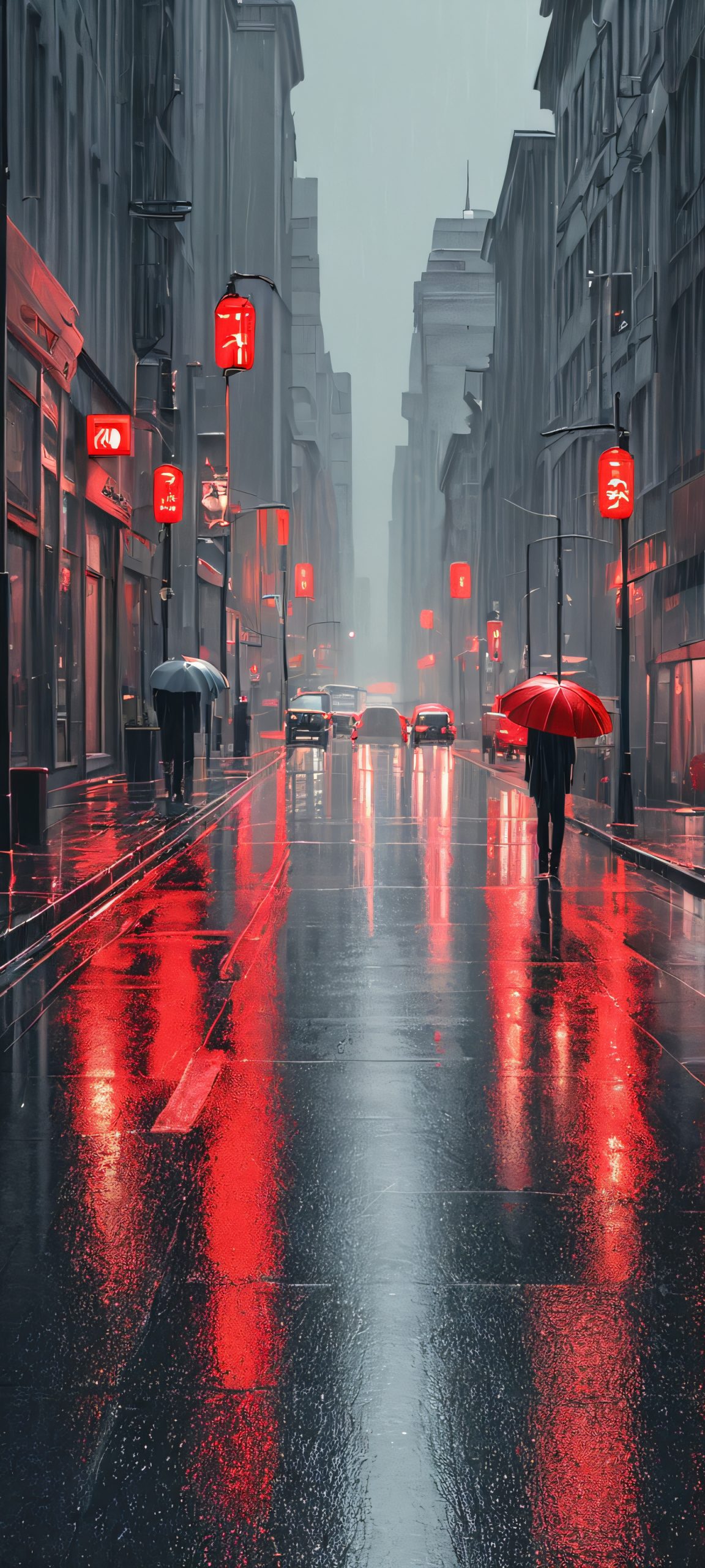 moody cityscape rainy street scaled